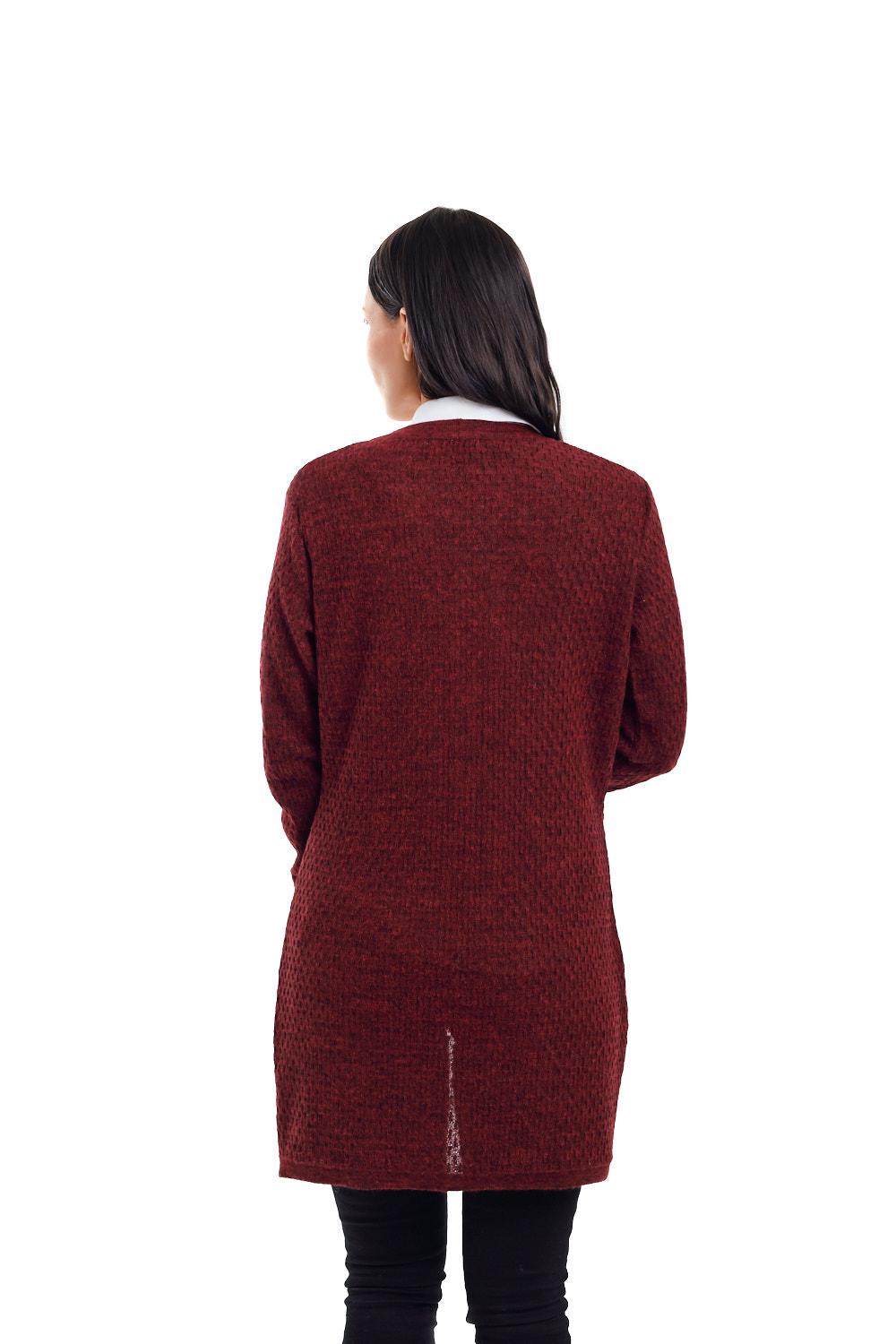 Drizzle-neuletakki, Burgundi, XL, 2 LK, #7220
