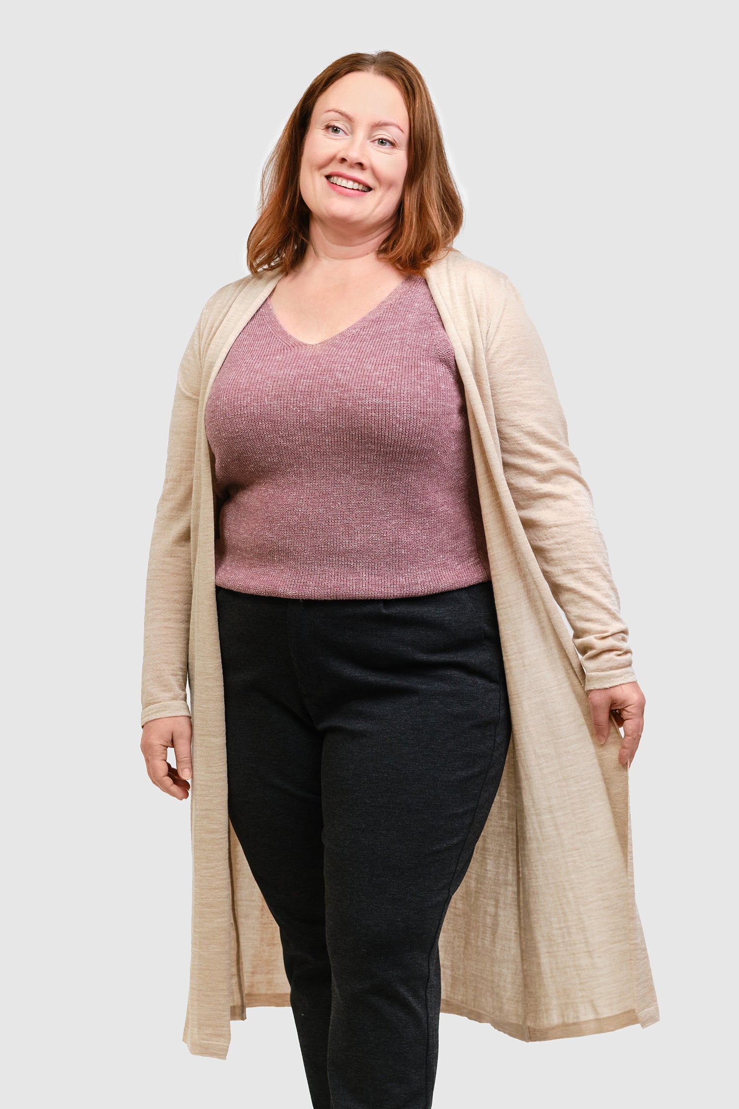 Swan- ohut neuletakki, Beige, S, 2 LK, #7456
