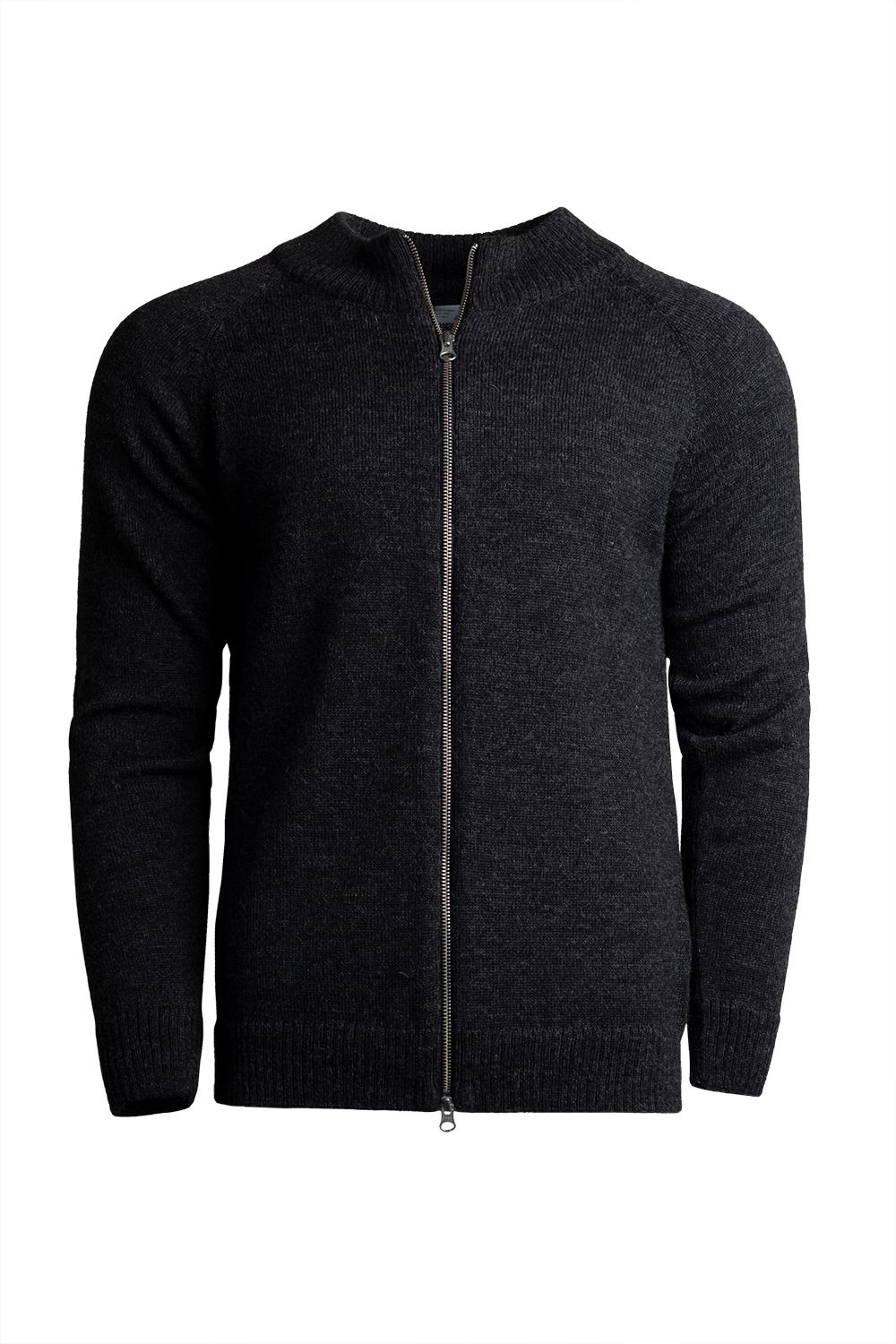 Zipper-neuletakki 2019-2021, tummanharmaa, XS