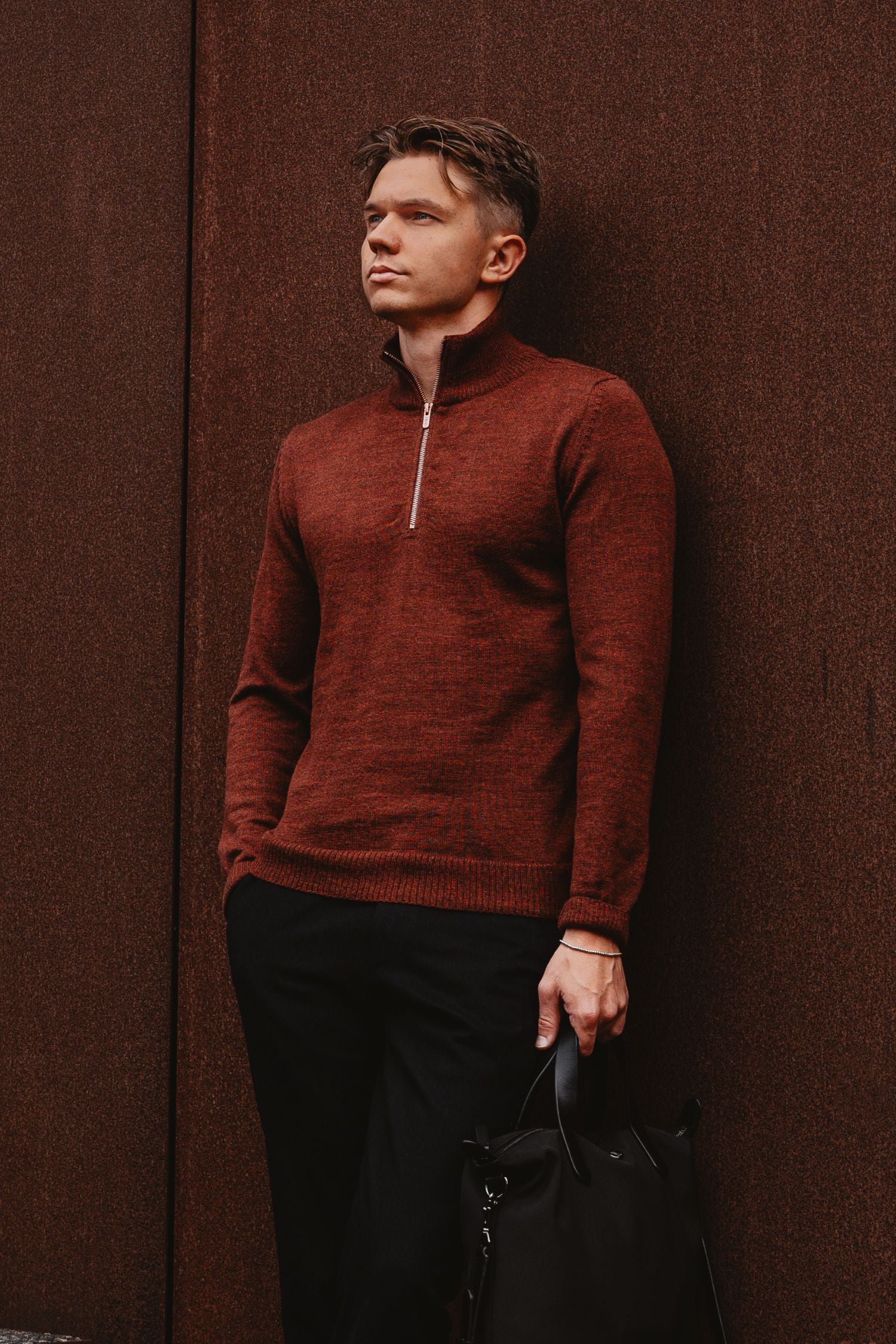 Half Zip-neulepusero, Mahonki, M, 2 LK, #6475