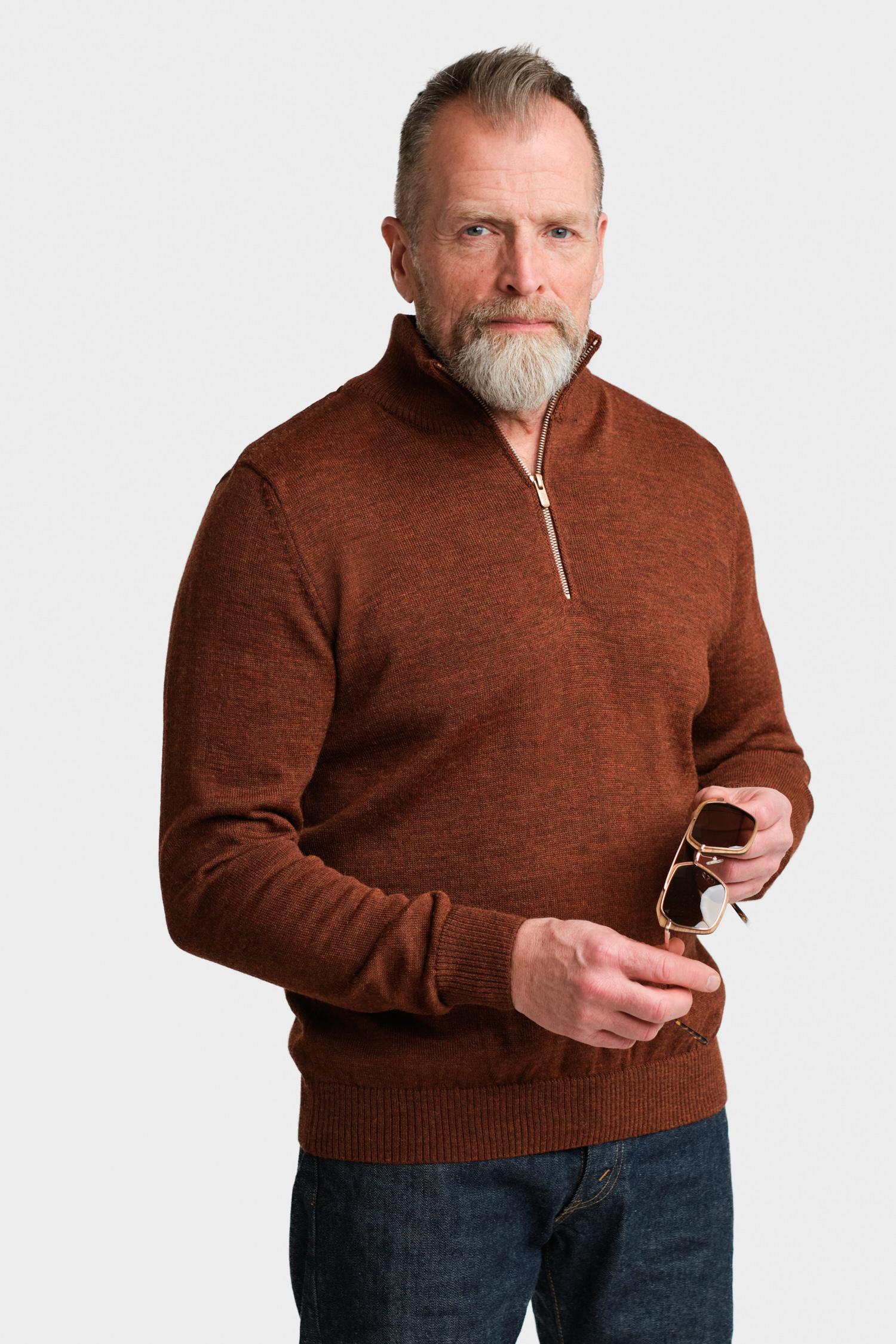 Half Zip -neulepusero, mahonki