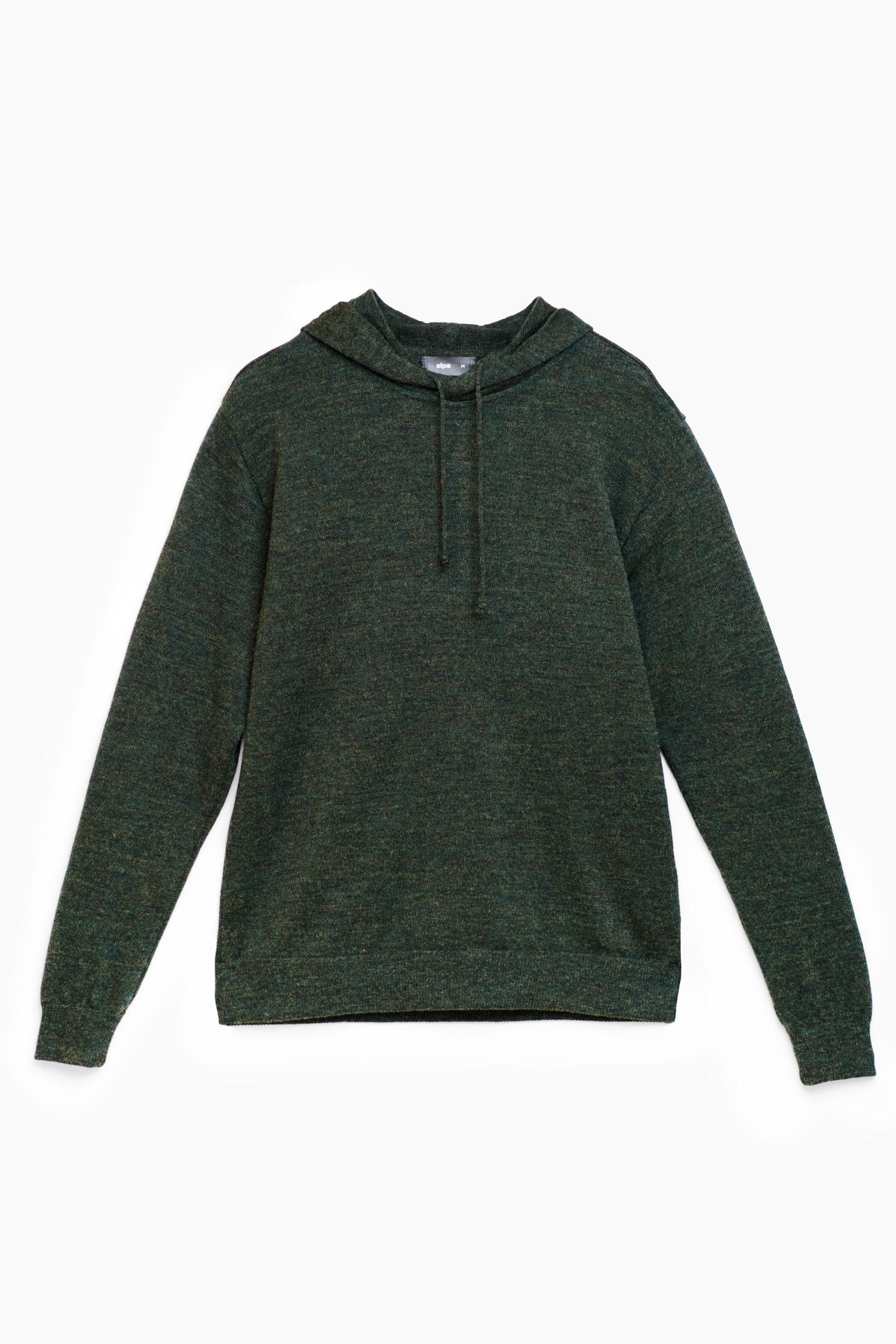 Hoodie-alpakkahuppari, metsänvihreä