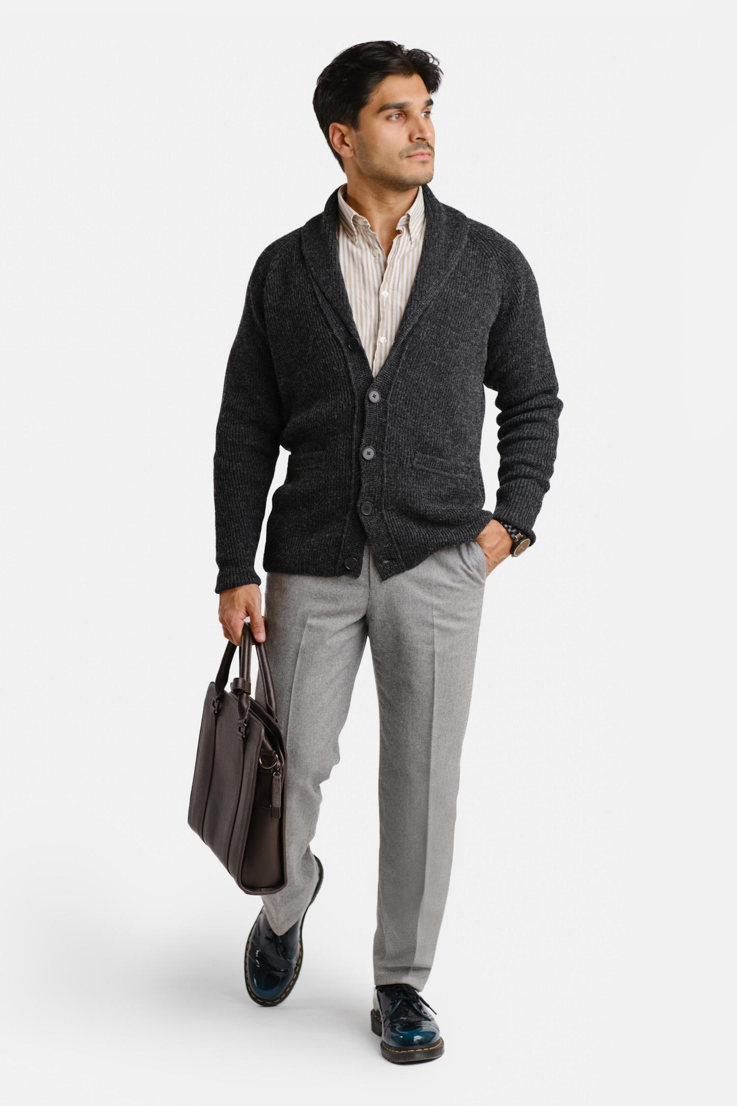 Shawl Collar-shaalineule, Hiilenharmaa, L, 1 LK, #7117