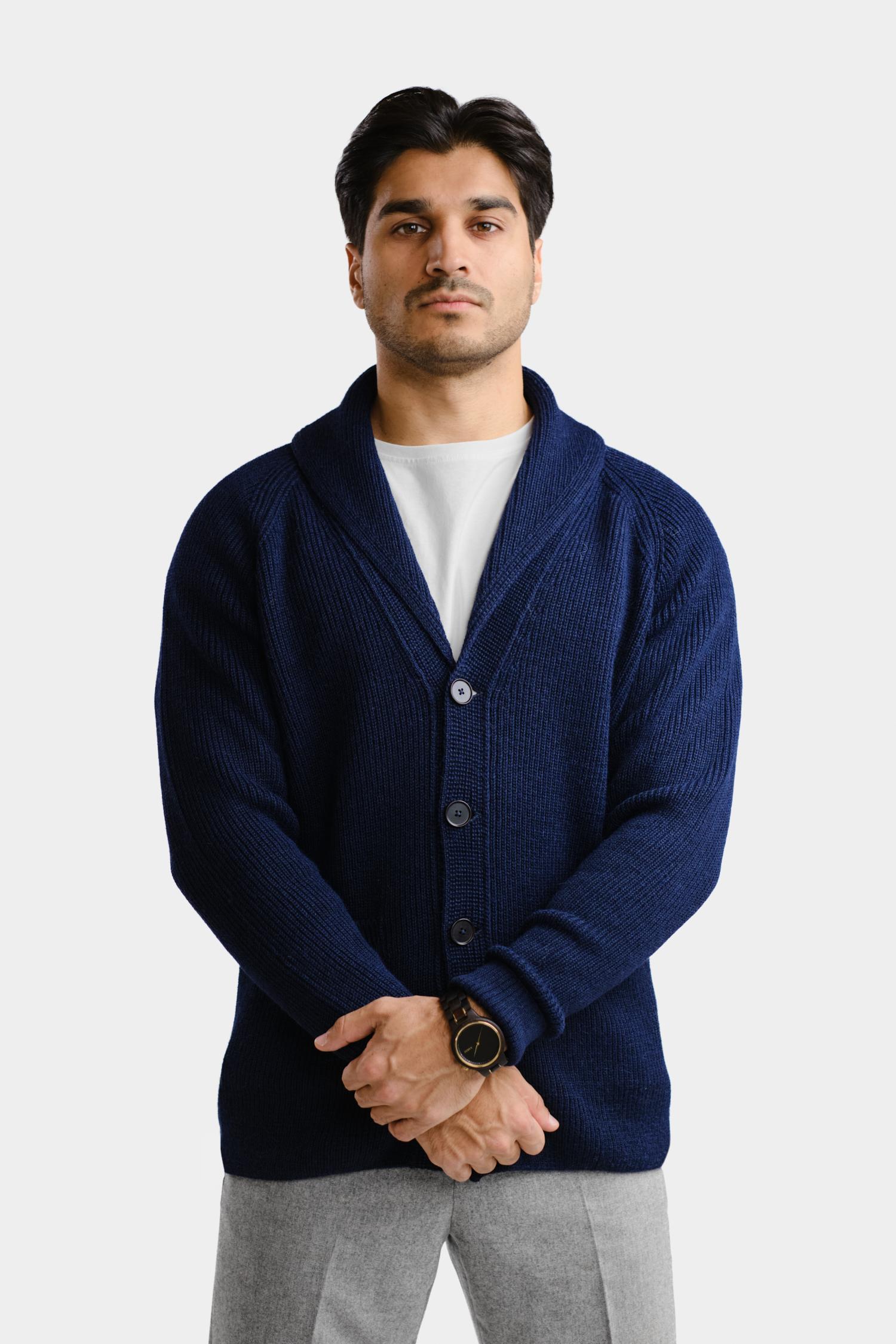 Shawl Collar-shaalineule, navy