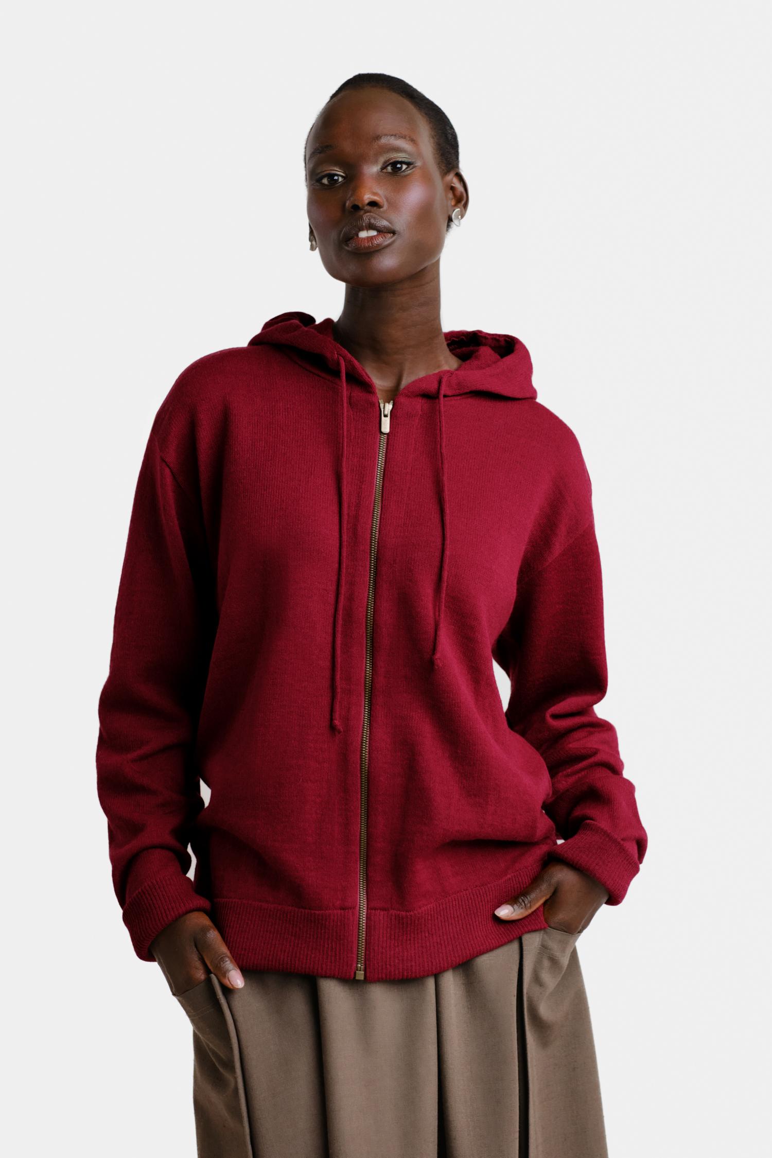 Hoodie Zip neulehuppari, karpalo