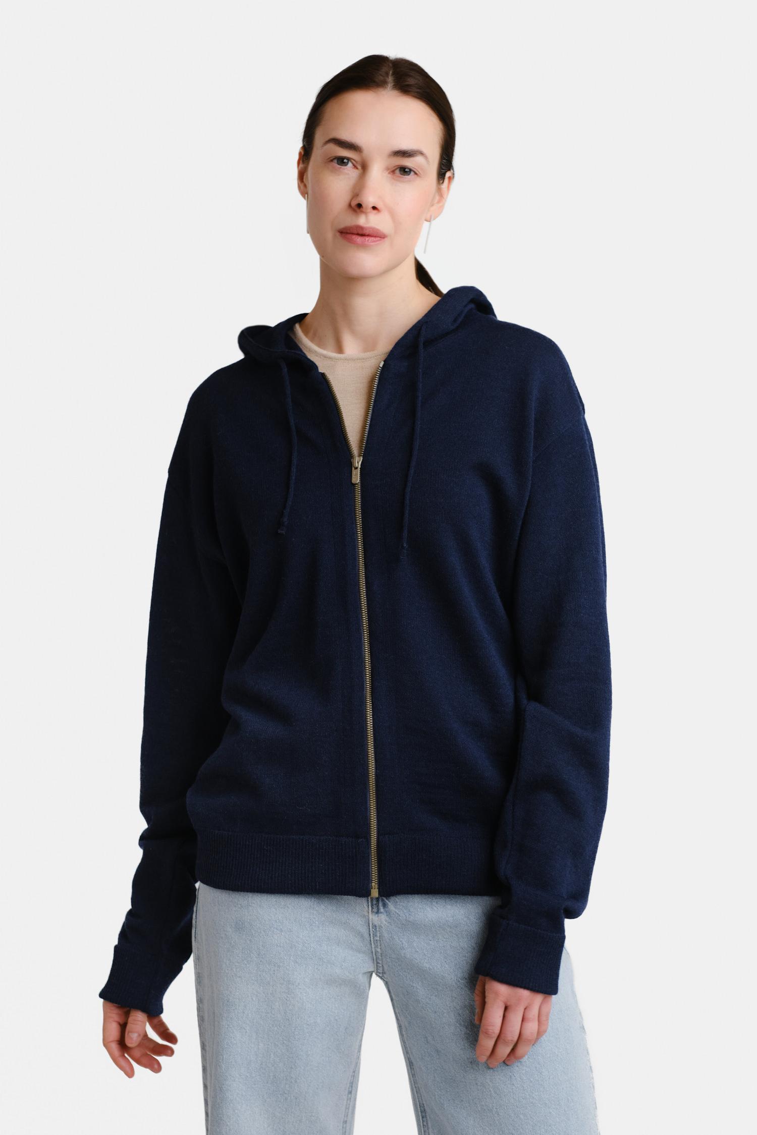 Hoodie Zip neulehuppari, navy