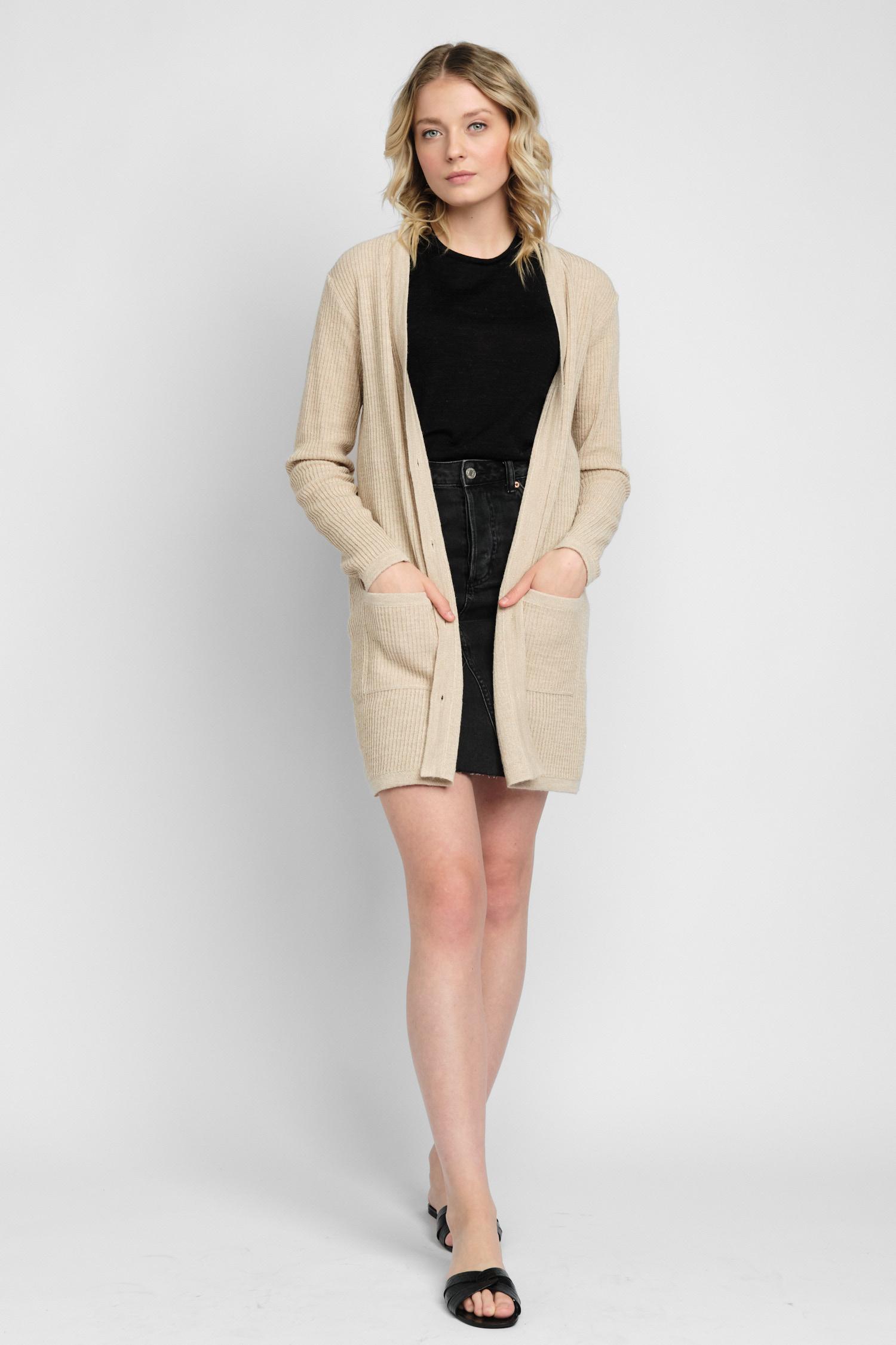 Rain-neuletakki, Beige, S, 2 LK, #7475