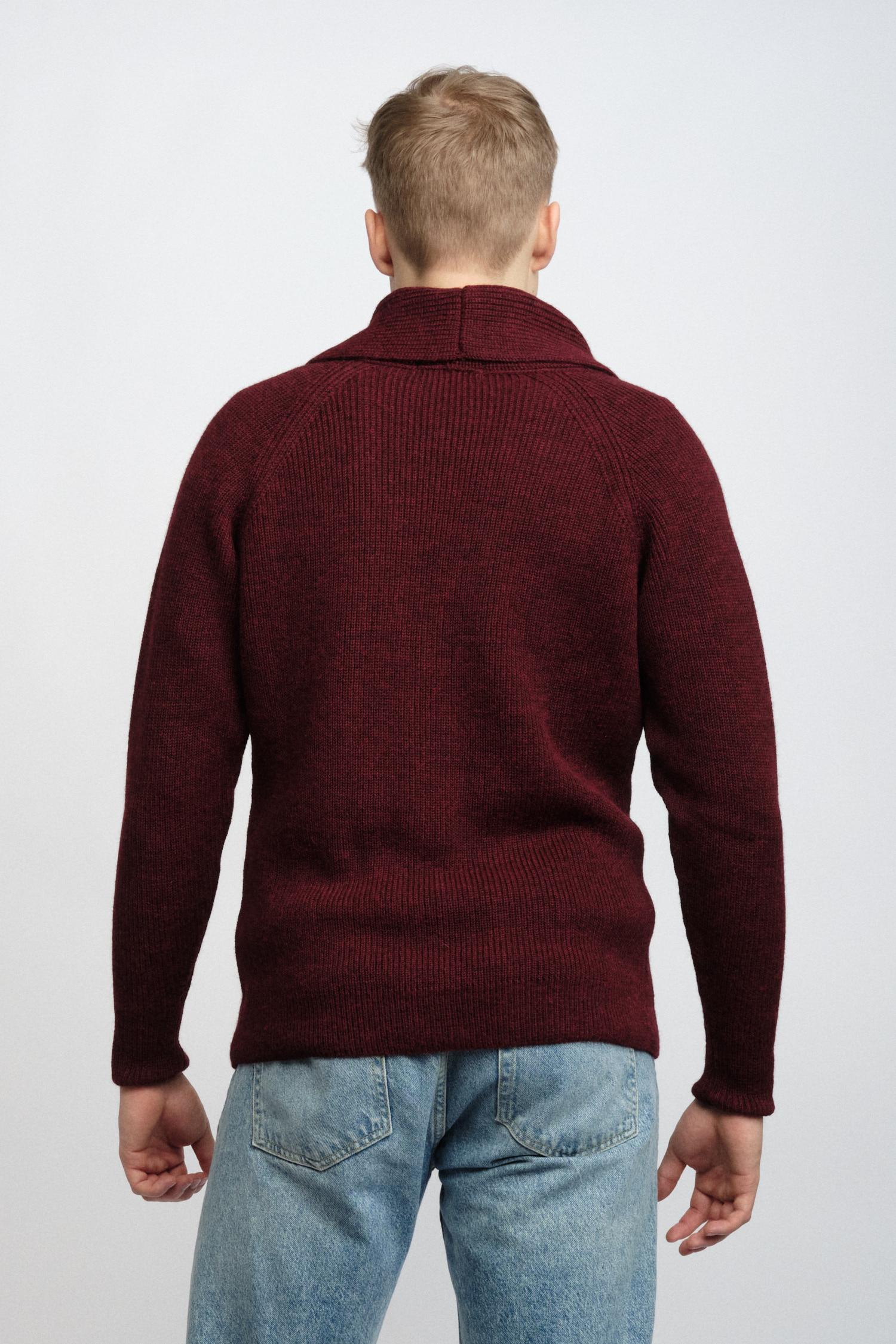 Shawl Collar-shaalineule, Burgundi, M, 2 LK, #6553