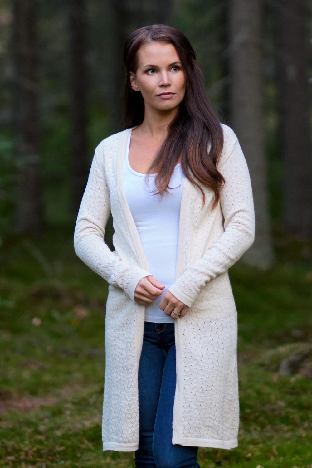 Mild-neuletakki, Luonnonvalkoinen, S, 2 LK, #7544