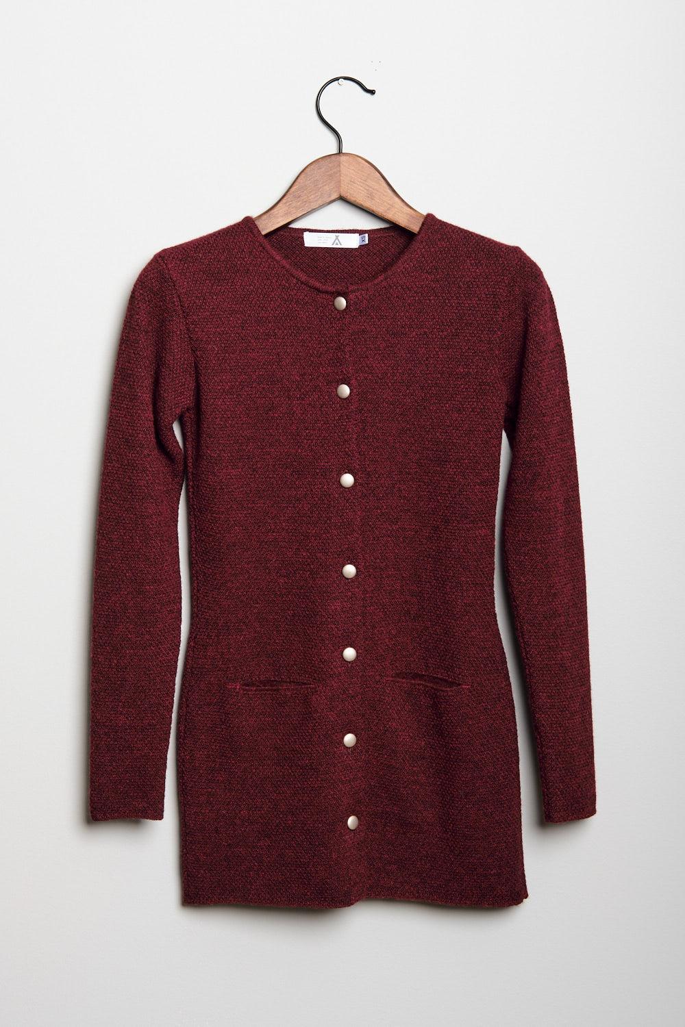 Hazy-neuletakki, Burgundi, XS, 2 LK, #5990