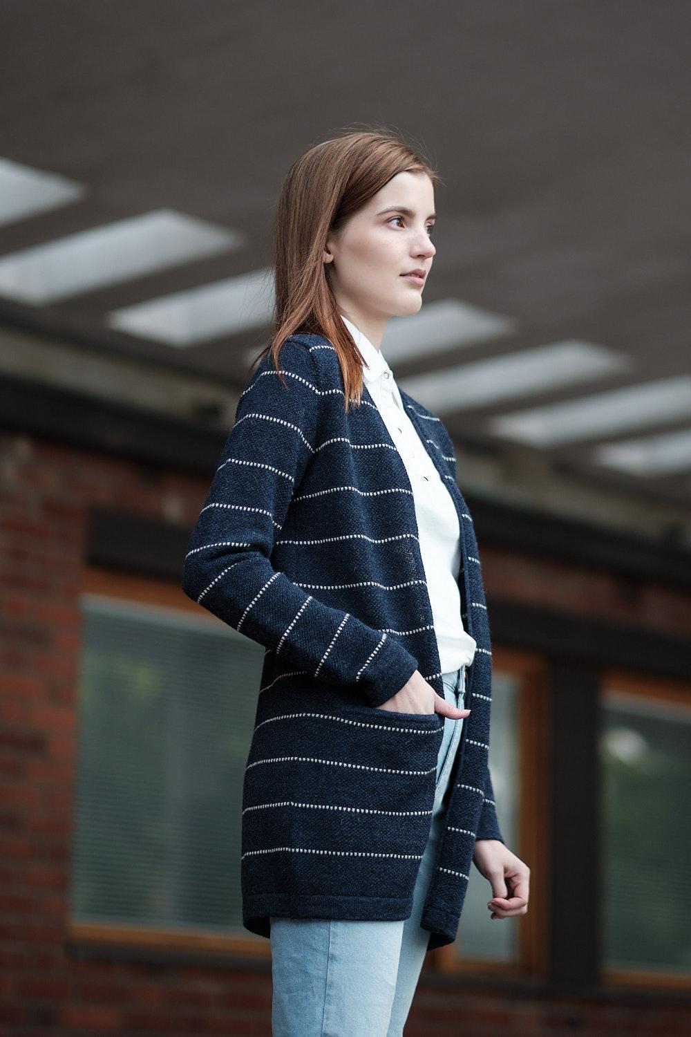Line-neuletakki, Indigo, XS, 2 LK, #5832