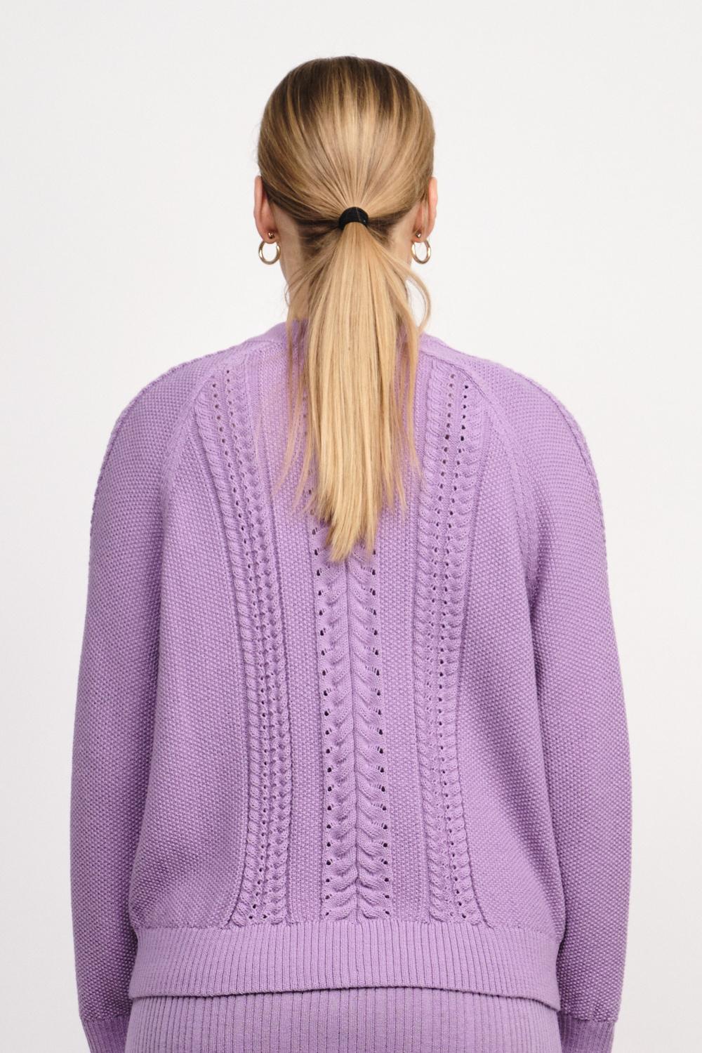 Plait-neuletakki, Lila, XS, 1 LK, #7158