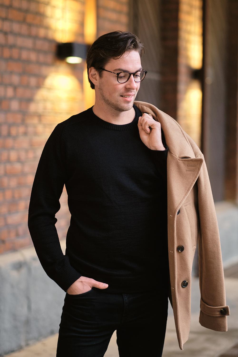 Crew Neck Lite-neule 2019-2021, musta