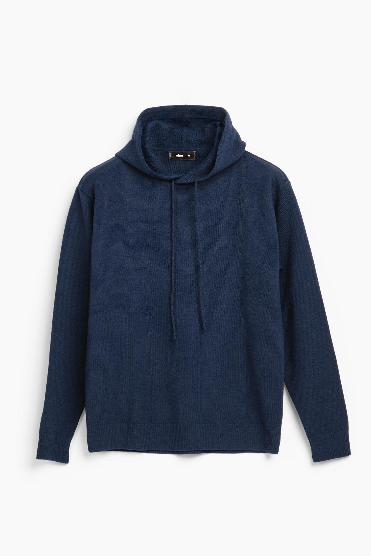 Hoodie-alpakkahuppari, navy