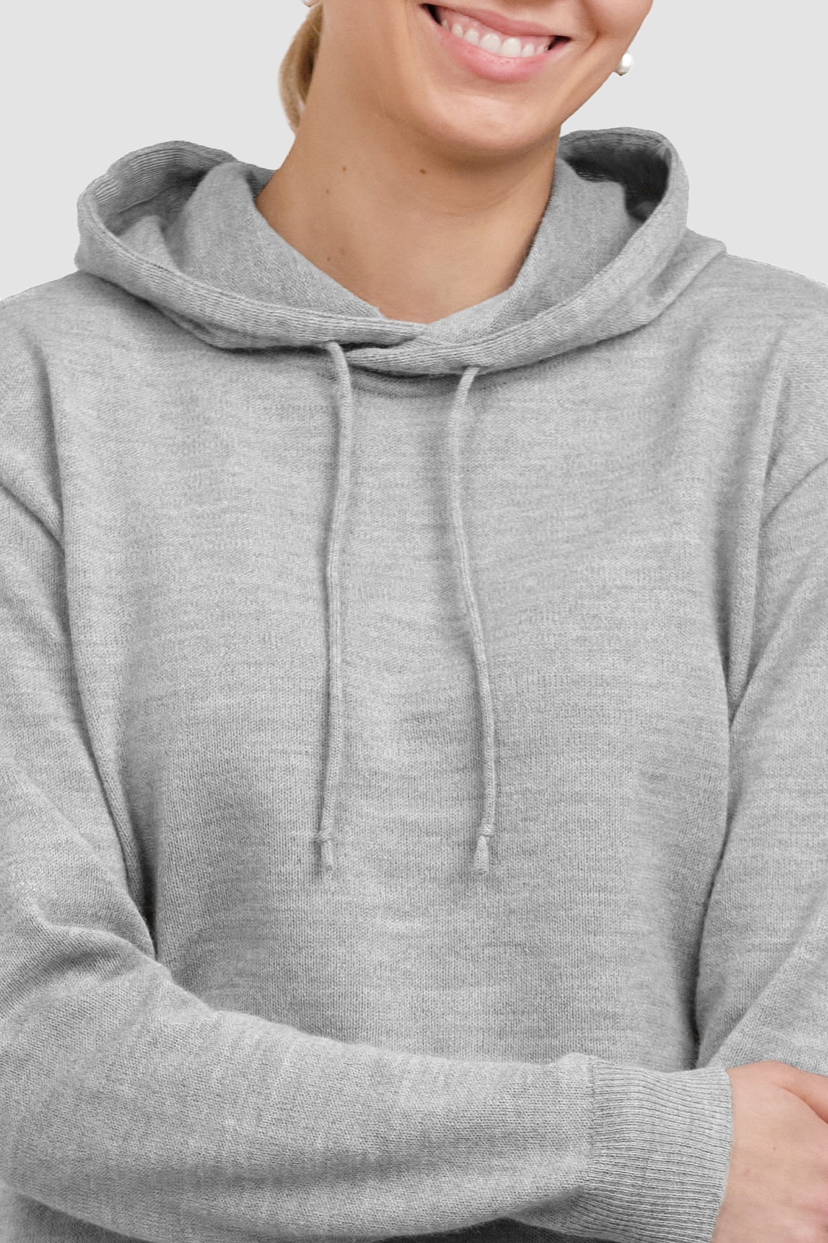 Hoodie-neulehuppari, Collegenharmaa, S, 1 LK, #7678