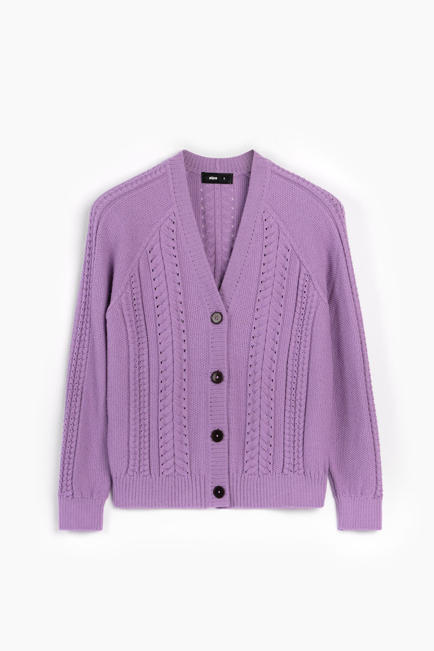 Plait-neuletakki, Lila, XS, 1 LK, #7158