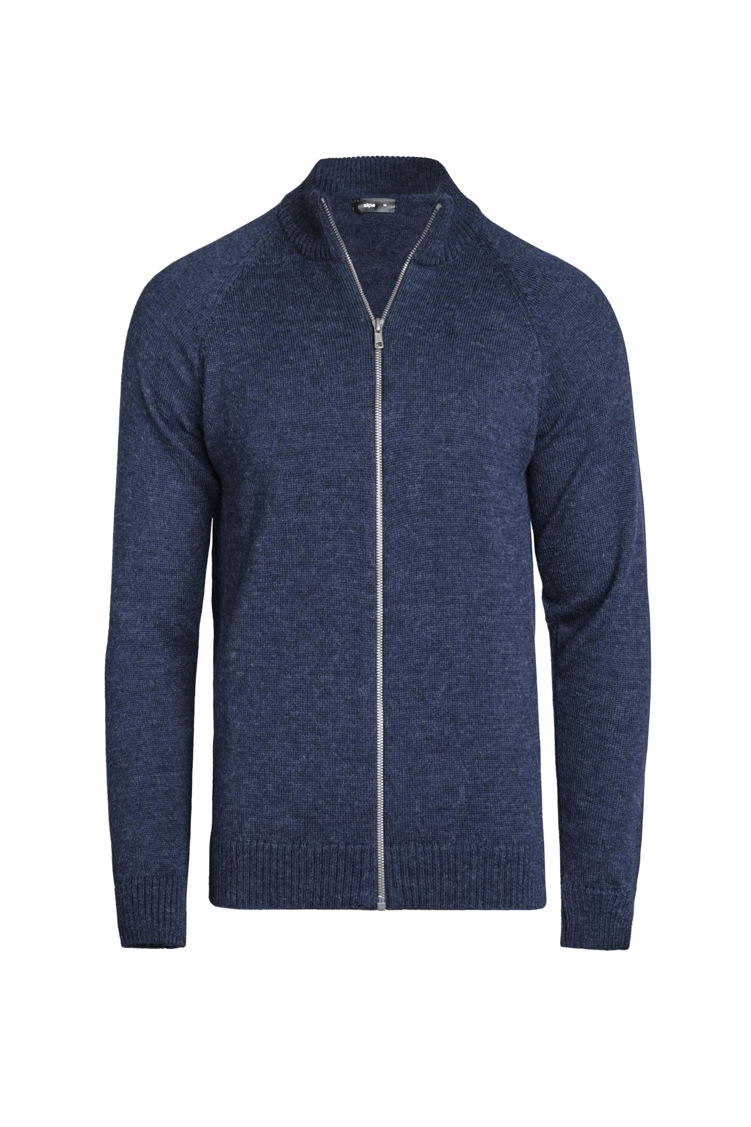 Zipper-neuletakki, Indigo, M, 1 LK, #7214