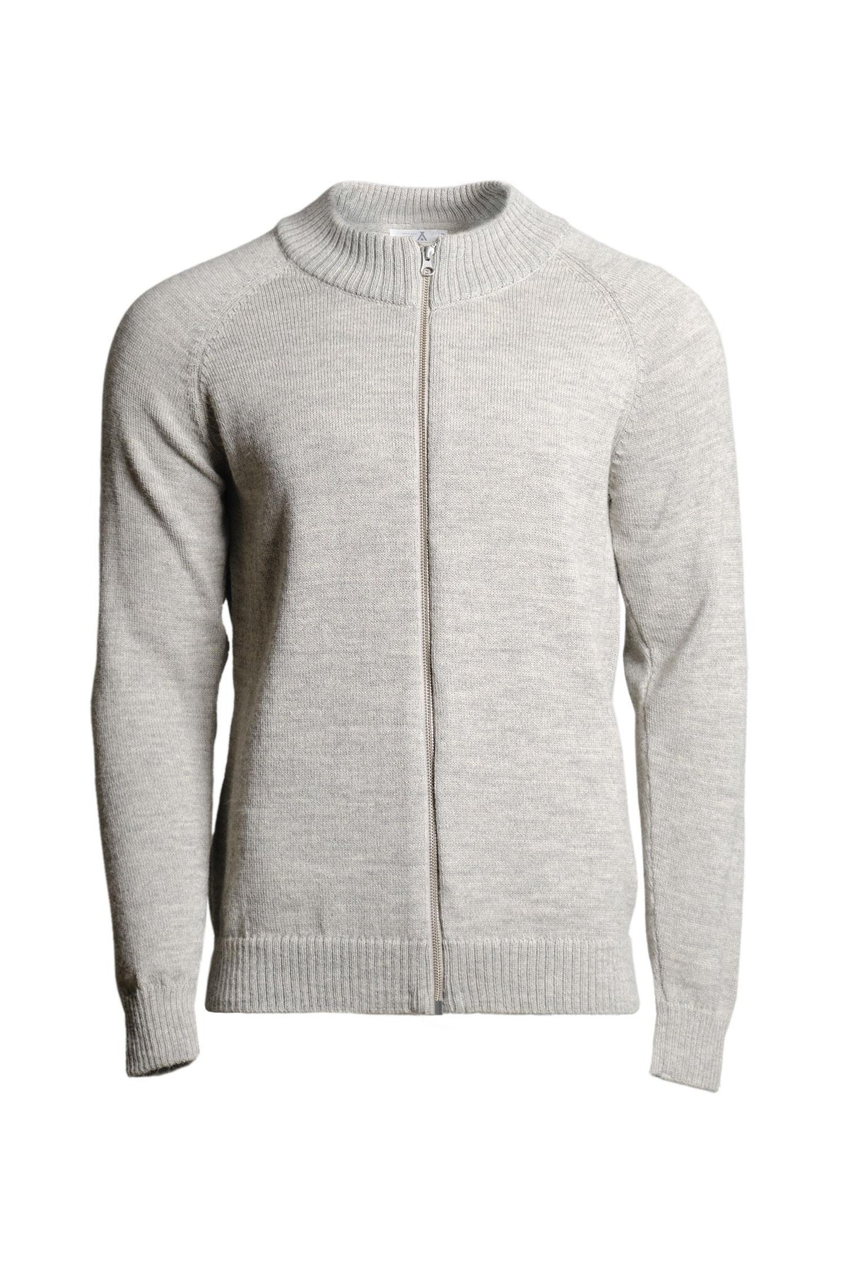 Zipper-neuletakki, Vaaleanharmaa, XL, 2 LK, #7600