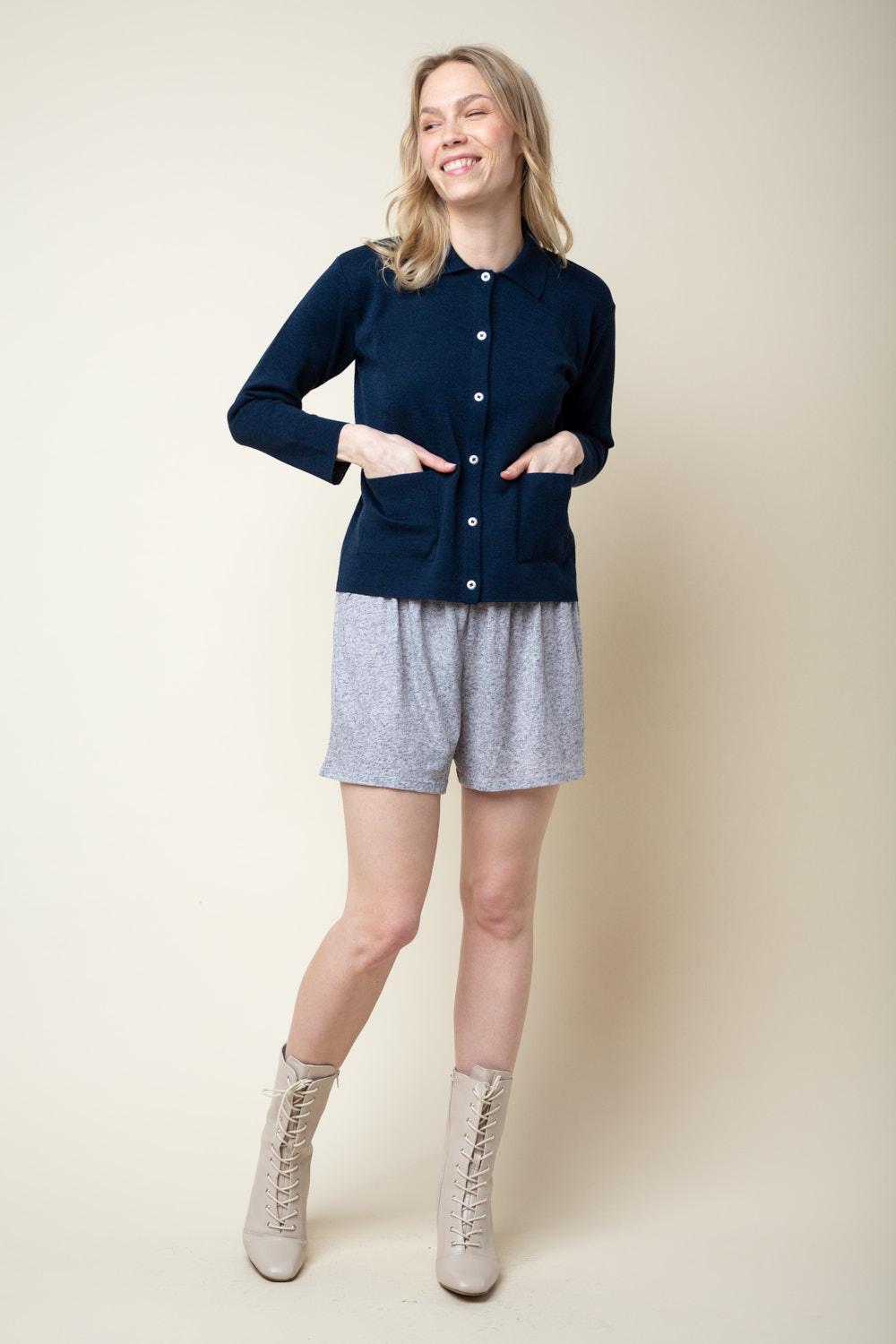Block-neulepaita, Navy, M/L, 1 LK, #7631