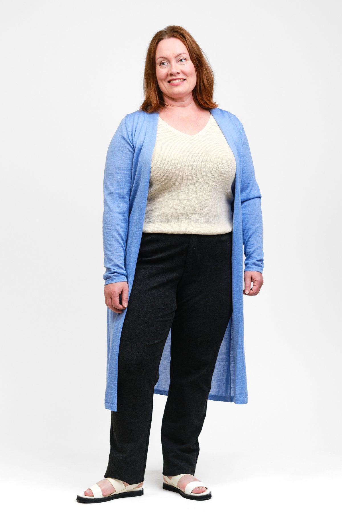 Swan- ohut neuletakki, Vaaleansininen, XS, 1 LK, #7646