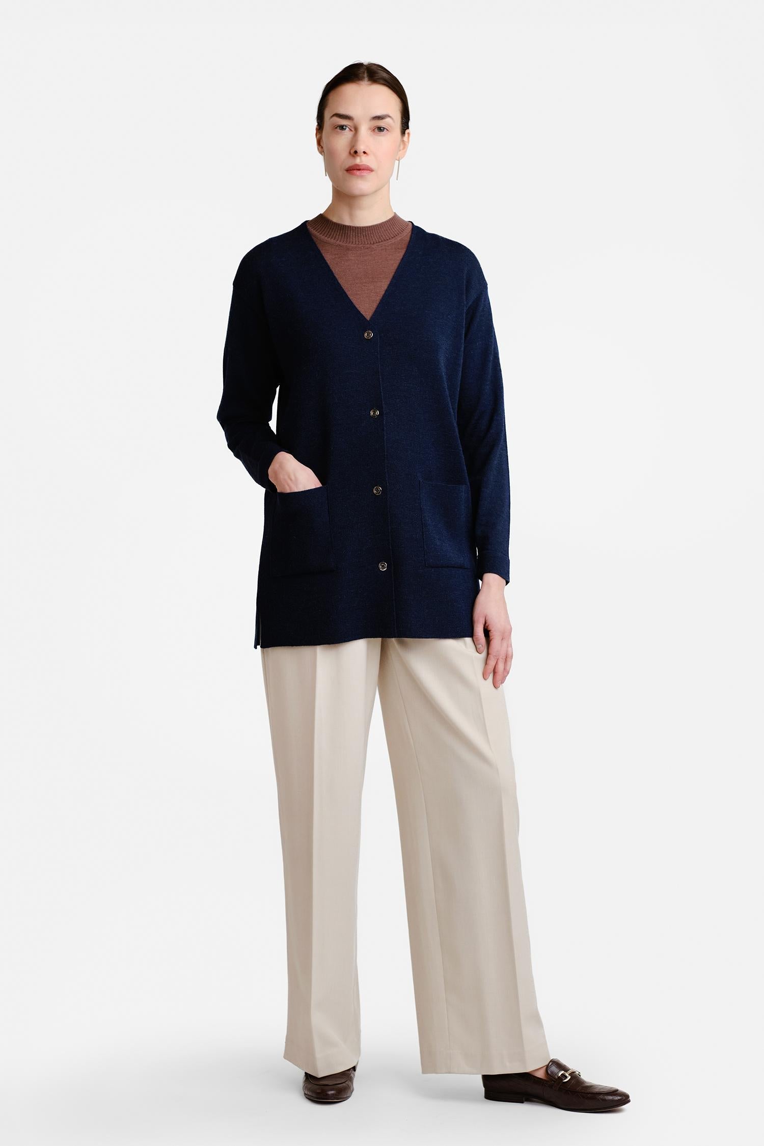 Drop-neuletakki, Navy, L, 1 LK, #7287