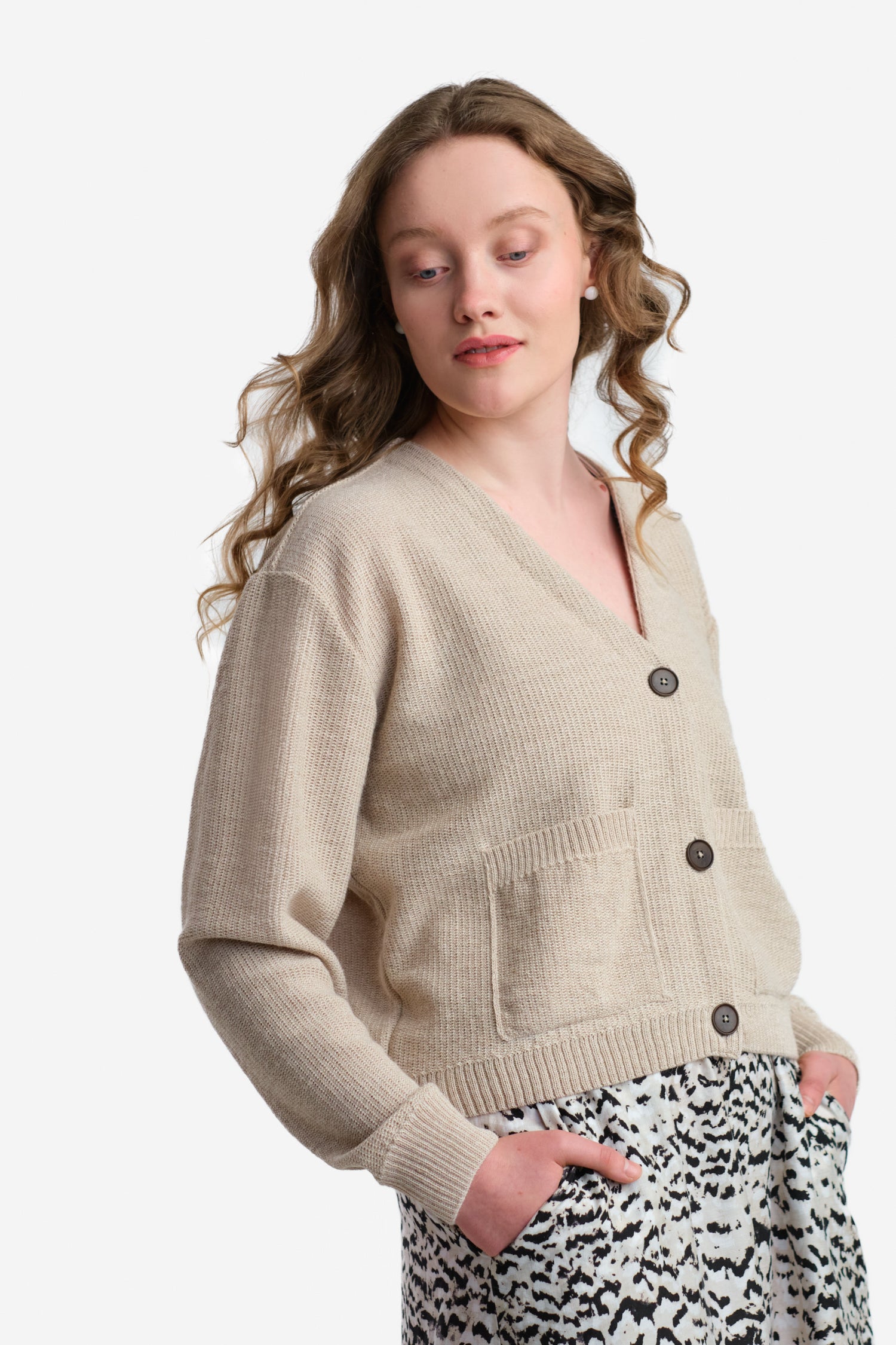 Petiole-neuletakki, beige