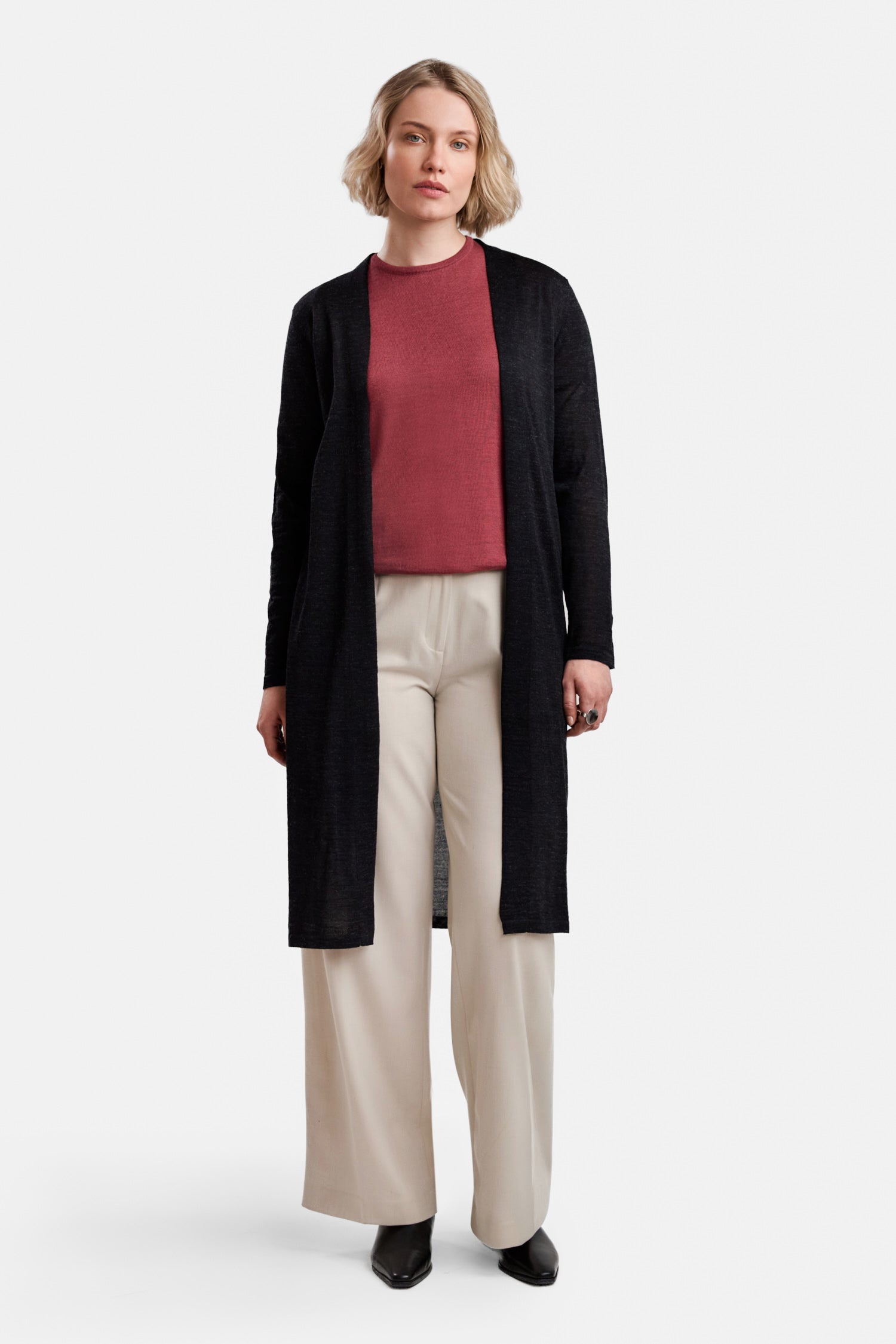 Swan- ohut neuletakki, grafiitti