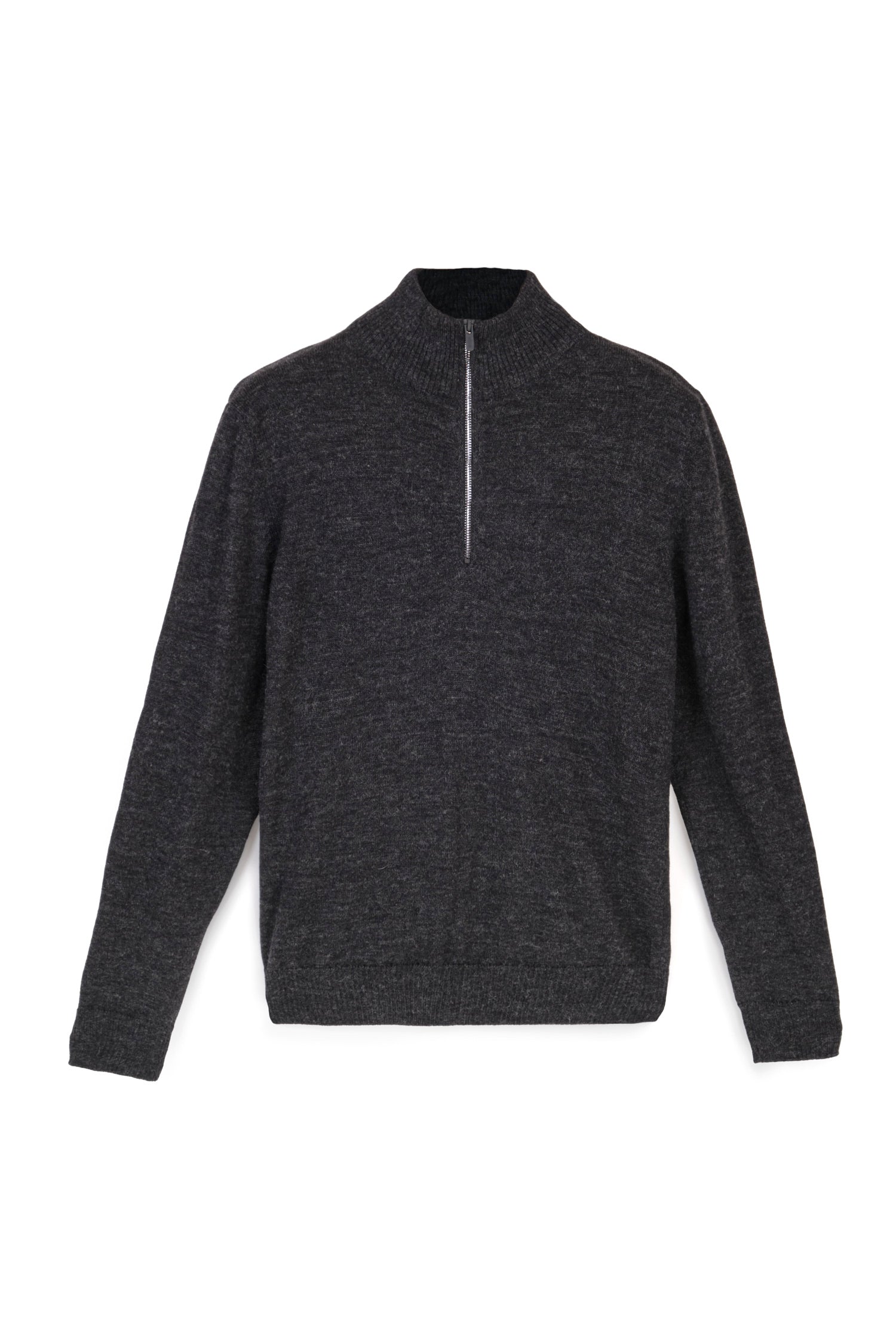 Half Zip -neulepusero, hiilenharmaa