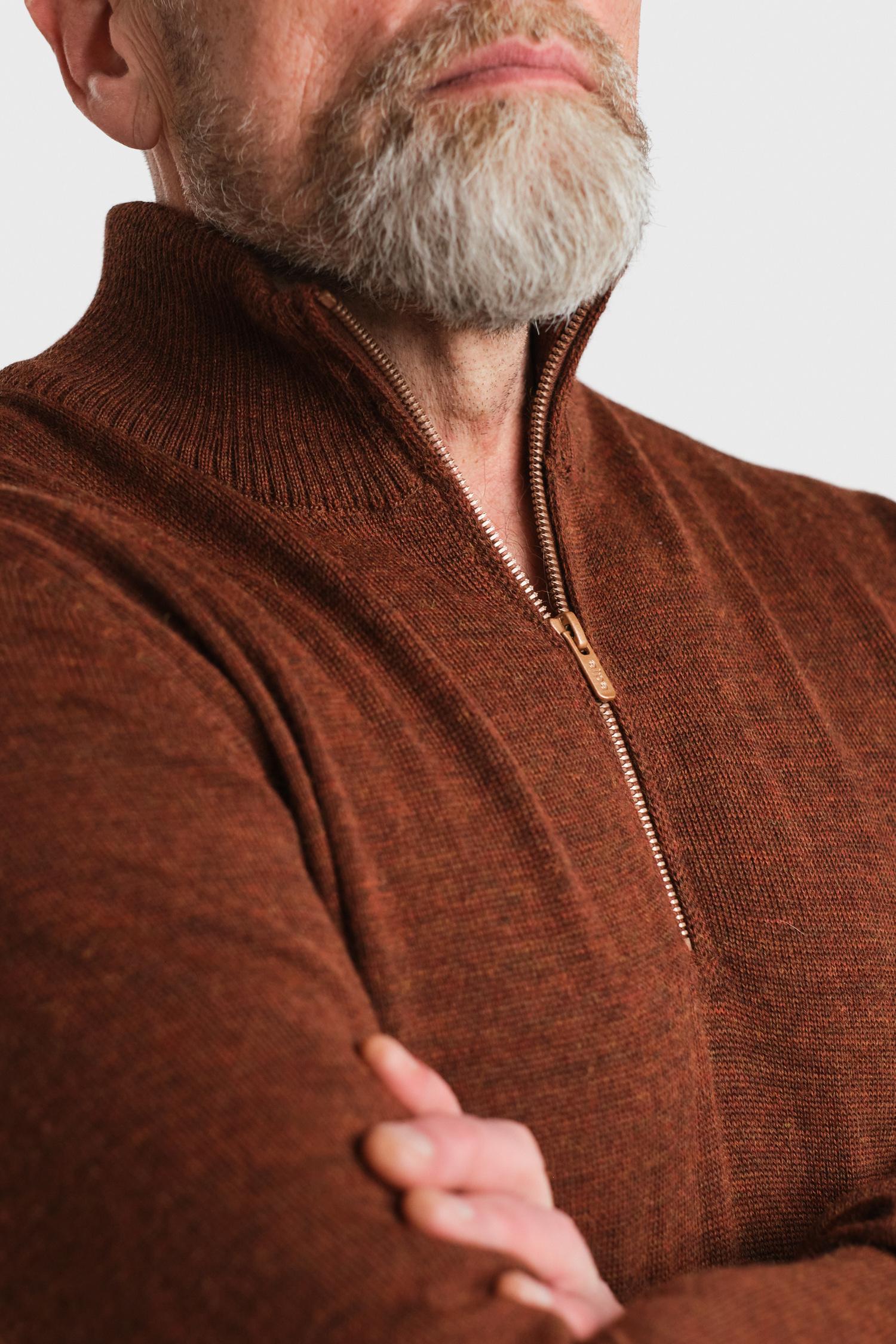 Half Zip -neulepusero, mahonki
