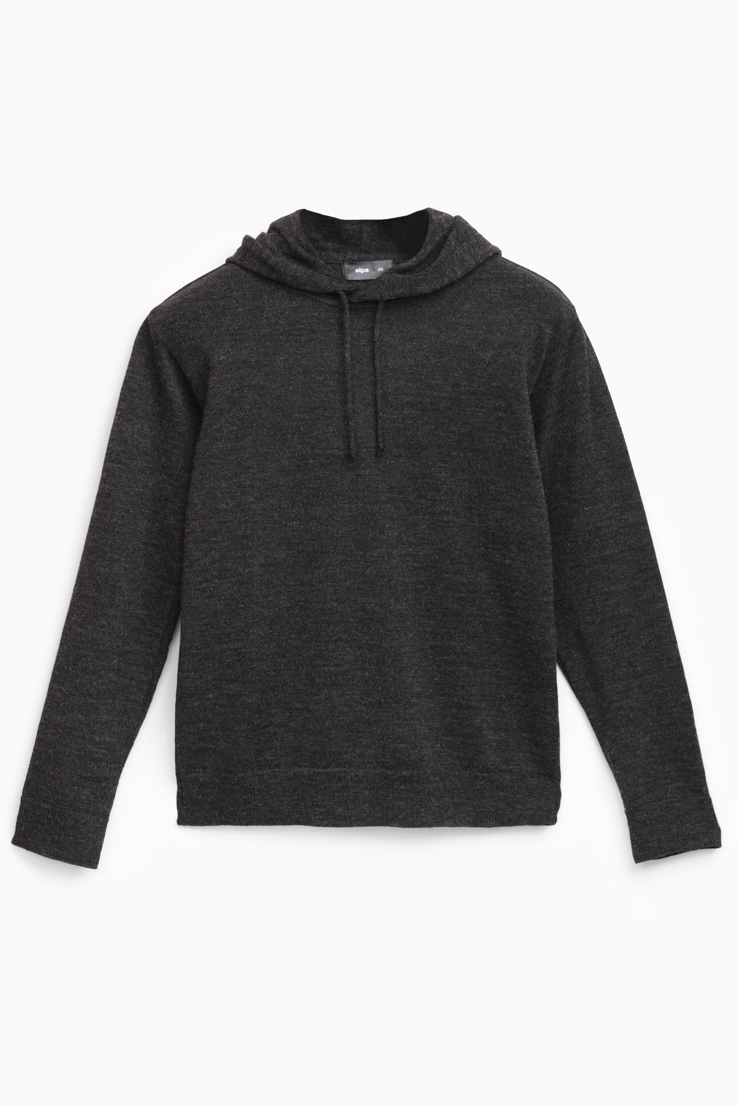 Hoodie-alpakkahuppari, hiilenharmaa