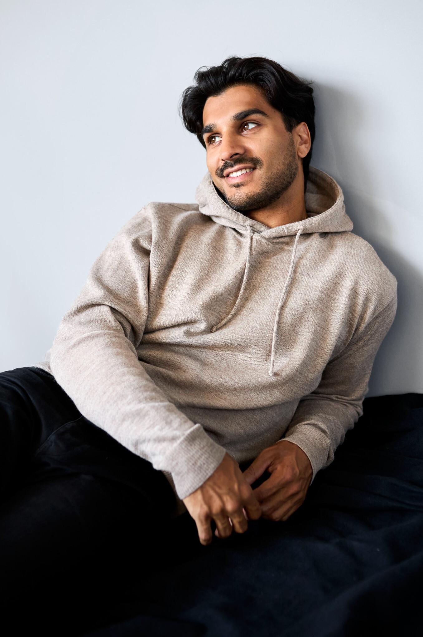 Hoodie-alpakkahuppari, greige