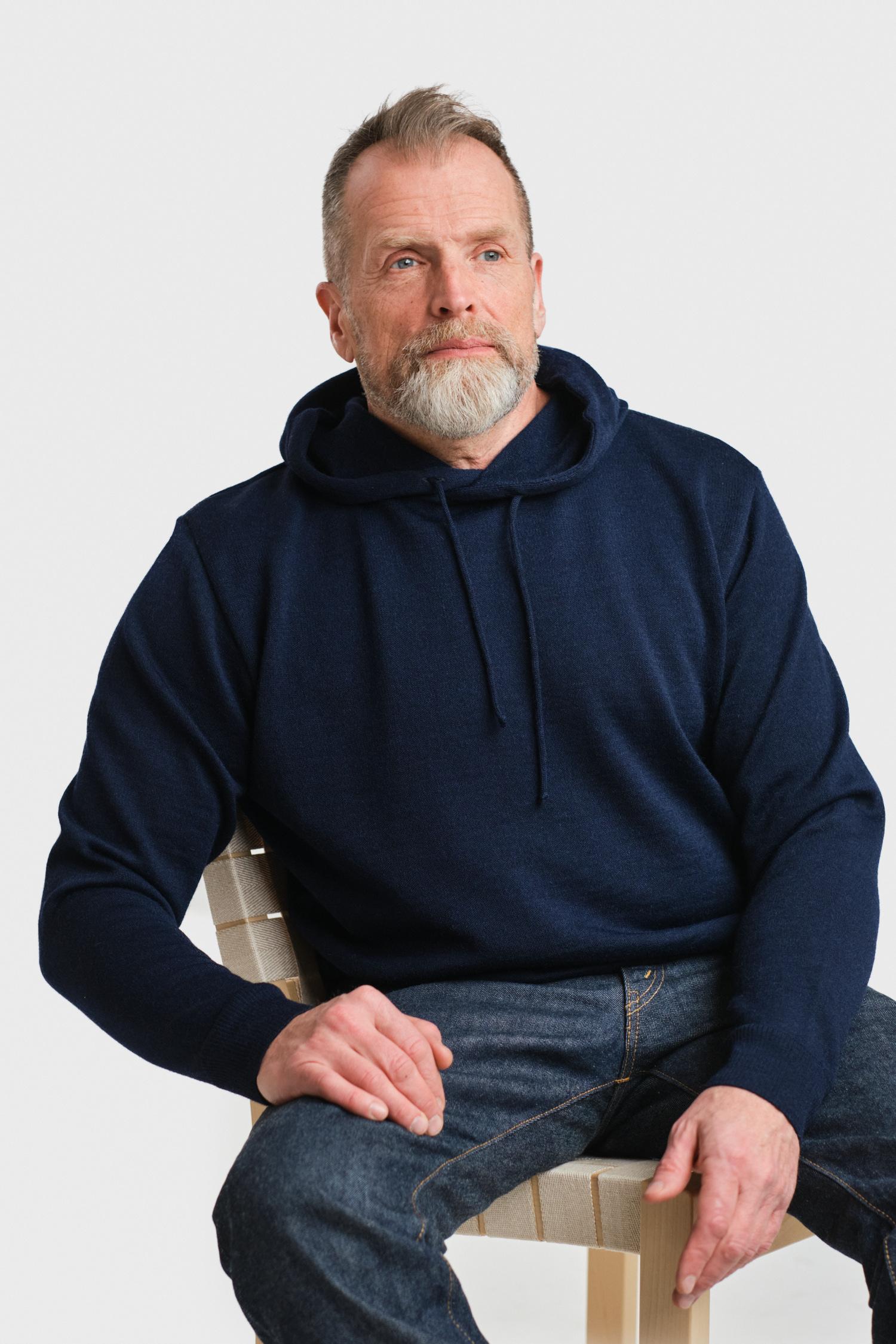 Hoodie-alpakkahuppari, navy