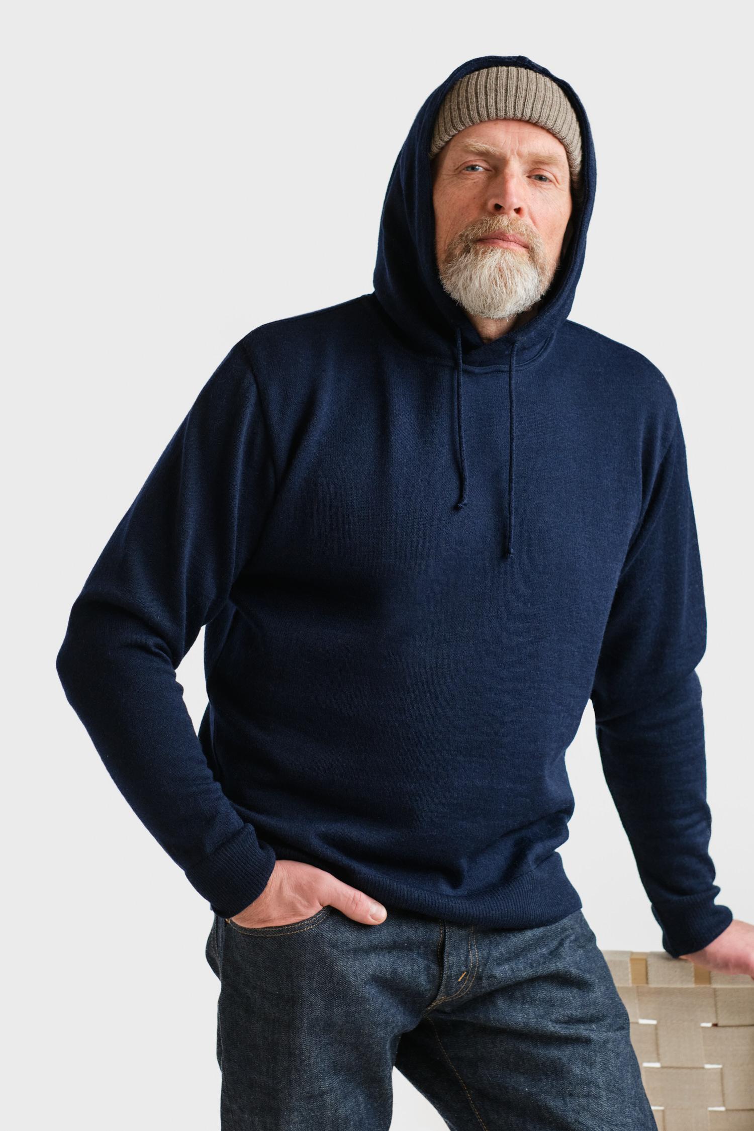 Hoodie-alpakkahuppari, navy