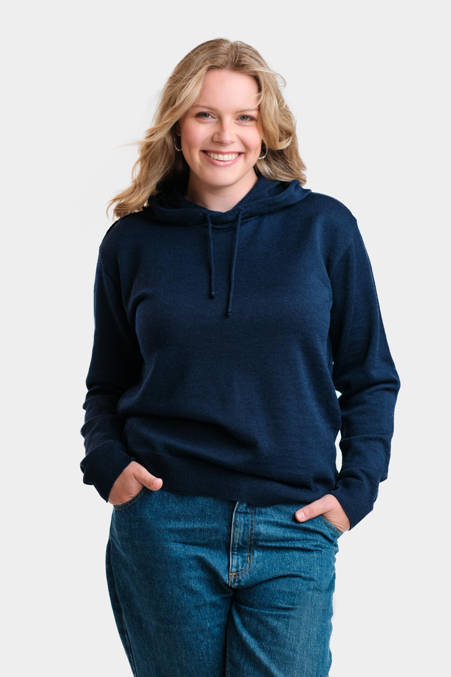 Hoodie-neulehuppari, Navy, S, 2 LK, #7470