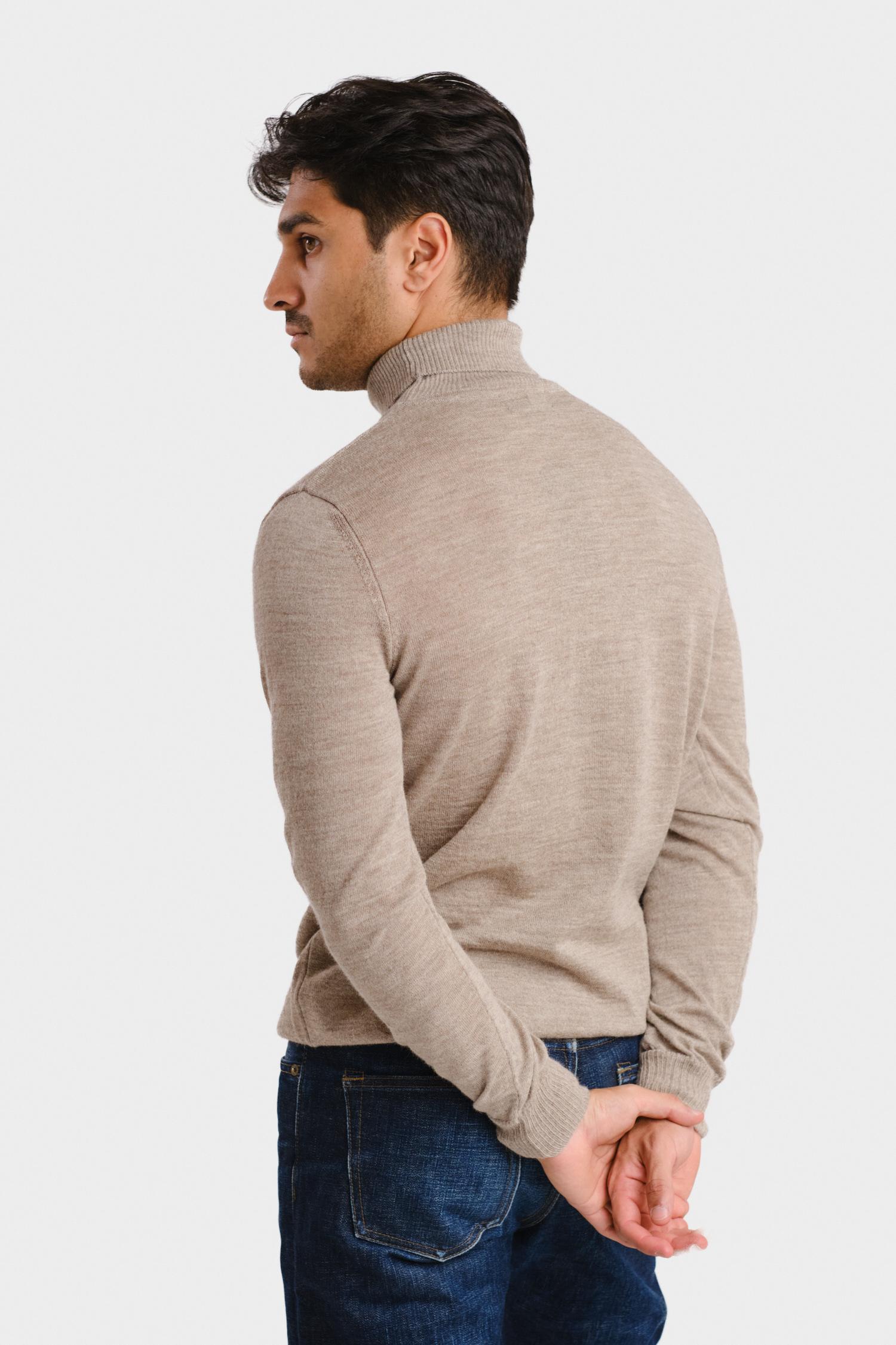 Roll Neck -pooloneule, greige