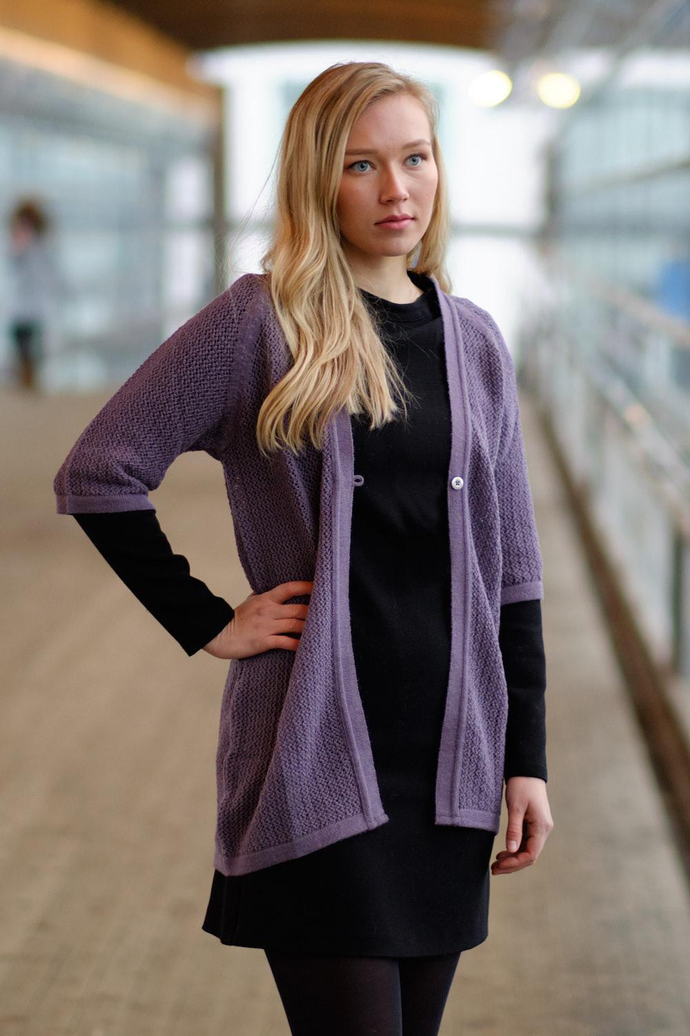 Seaside-neuletakki, Violetti, XS, 2 LK, #5573