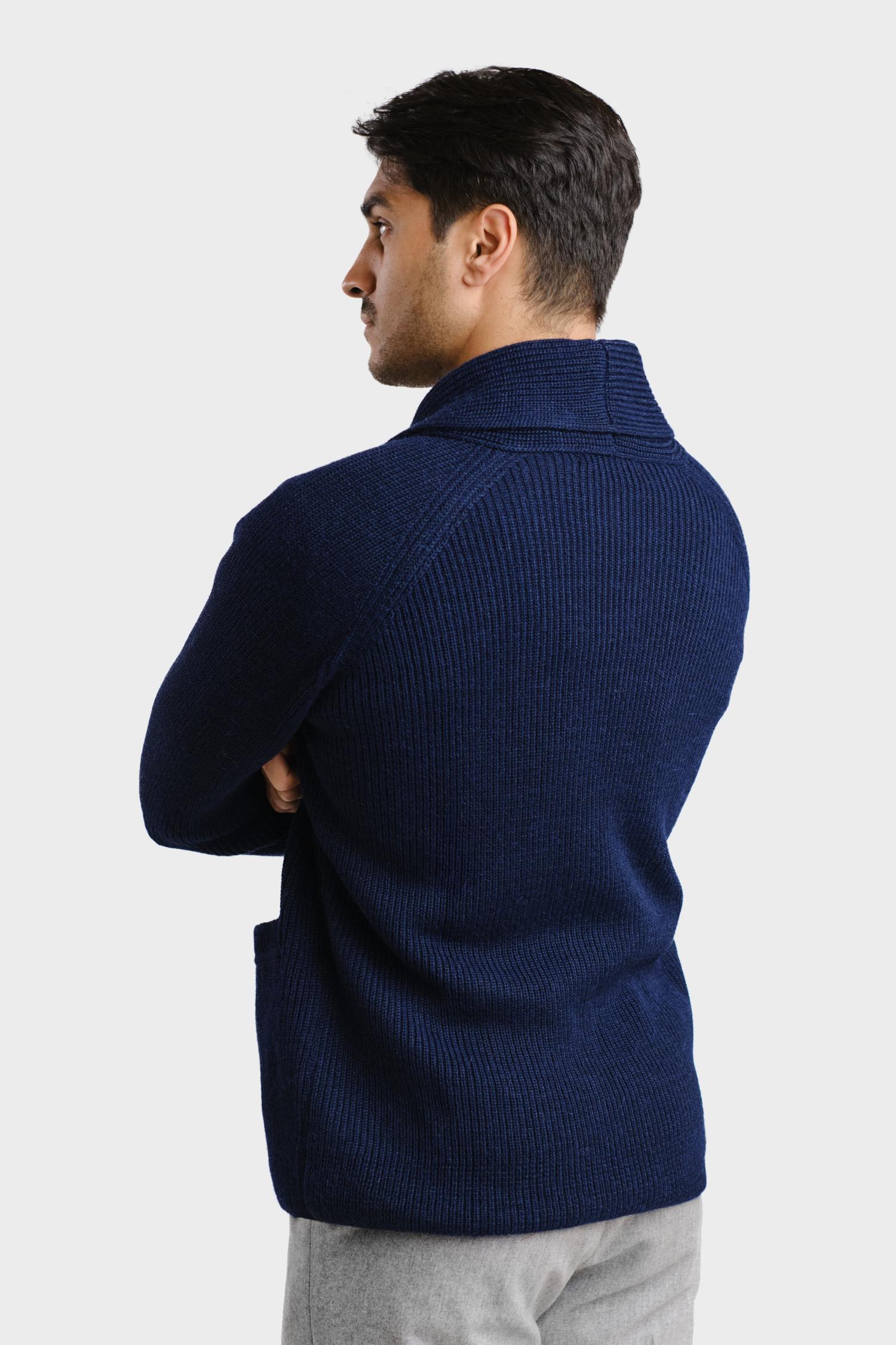 Shawl Collar-shaalineule, navy