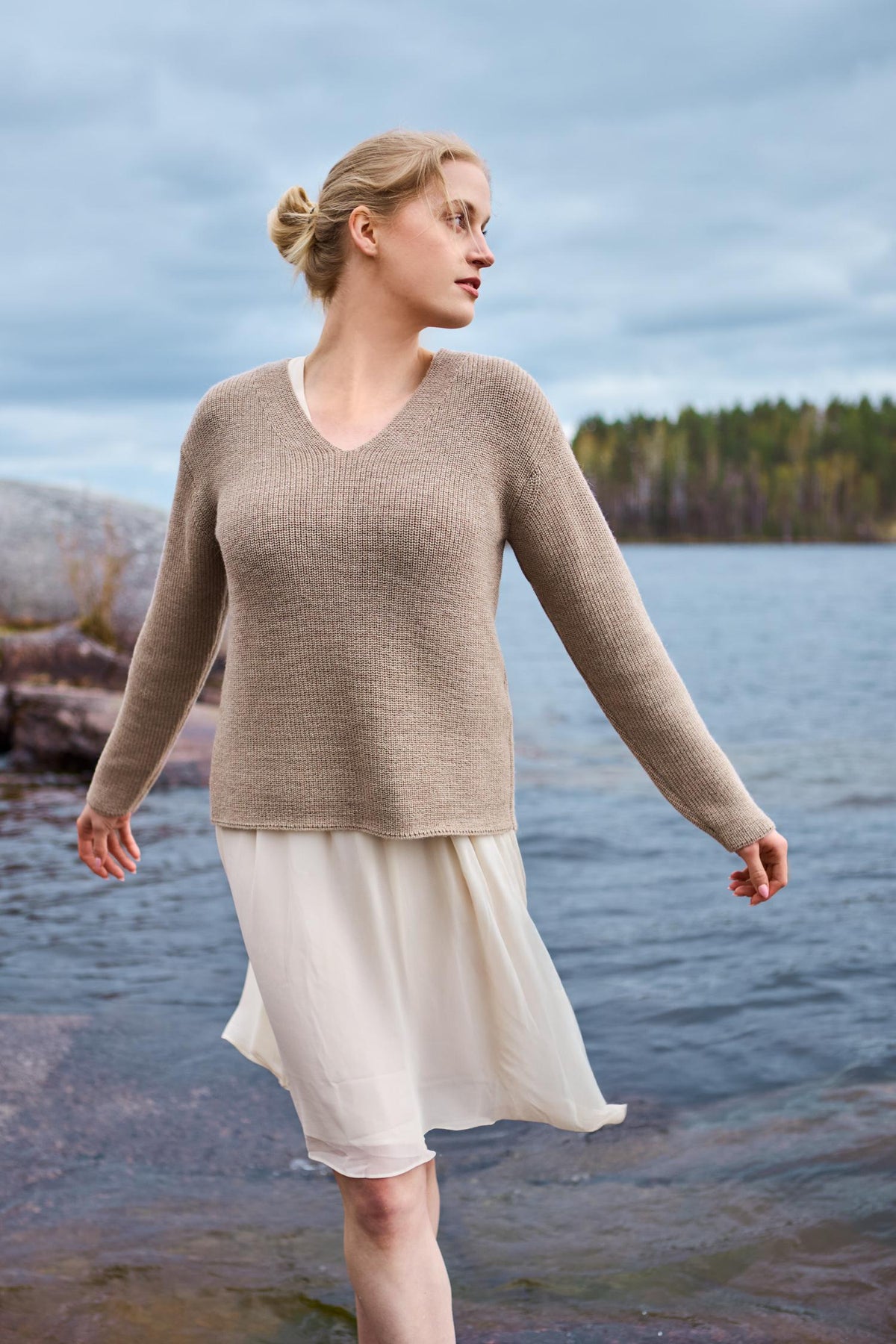 Chunky-neulepaita, Greige, M, 1 LK, #6999