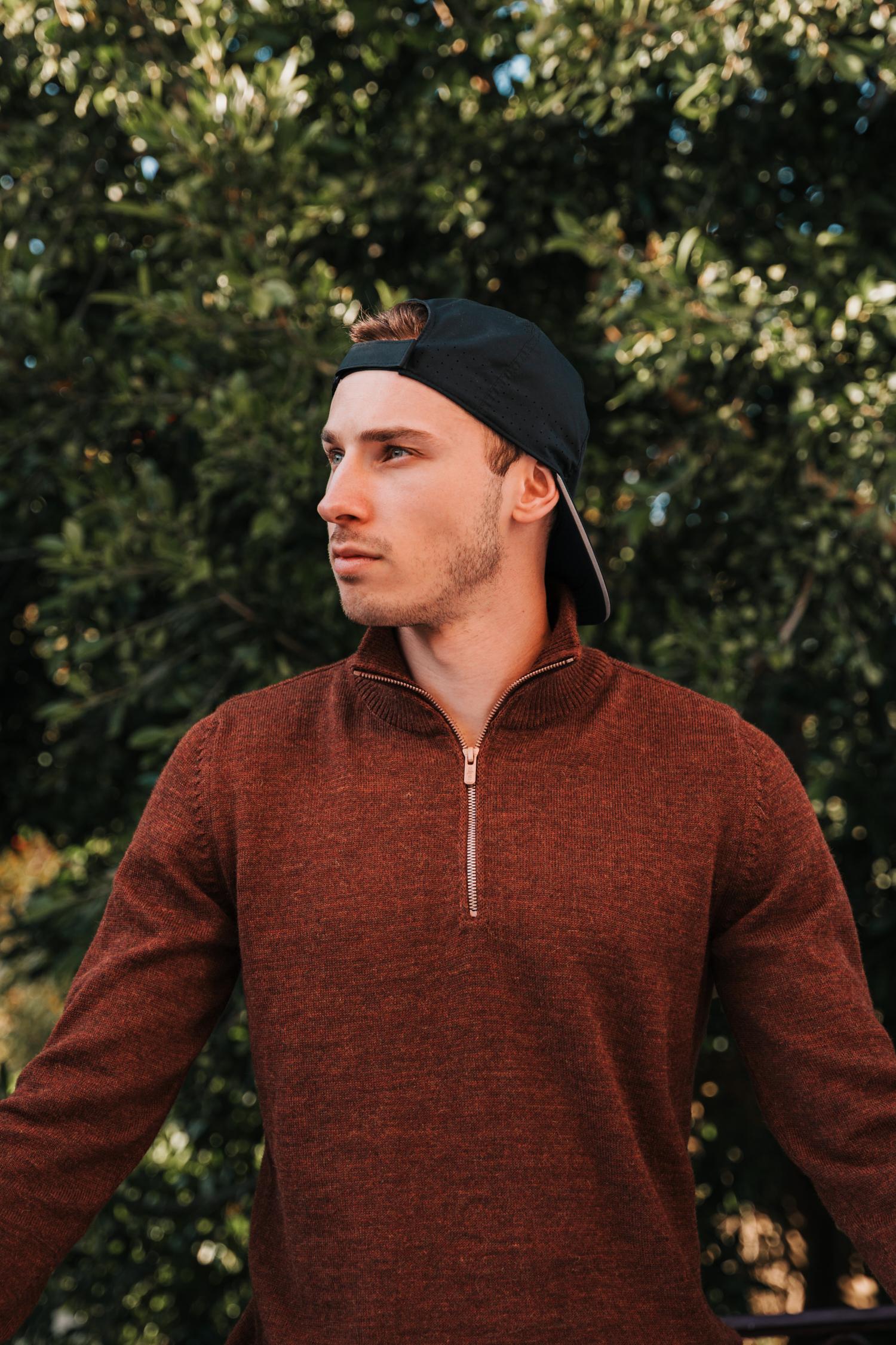 Half Zip -neulepusero, mahonki
