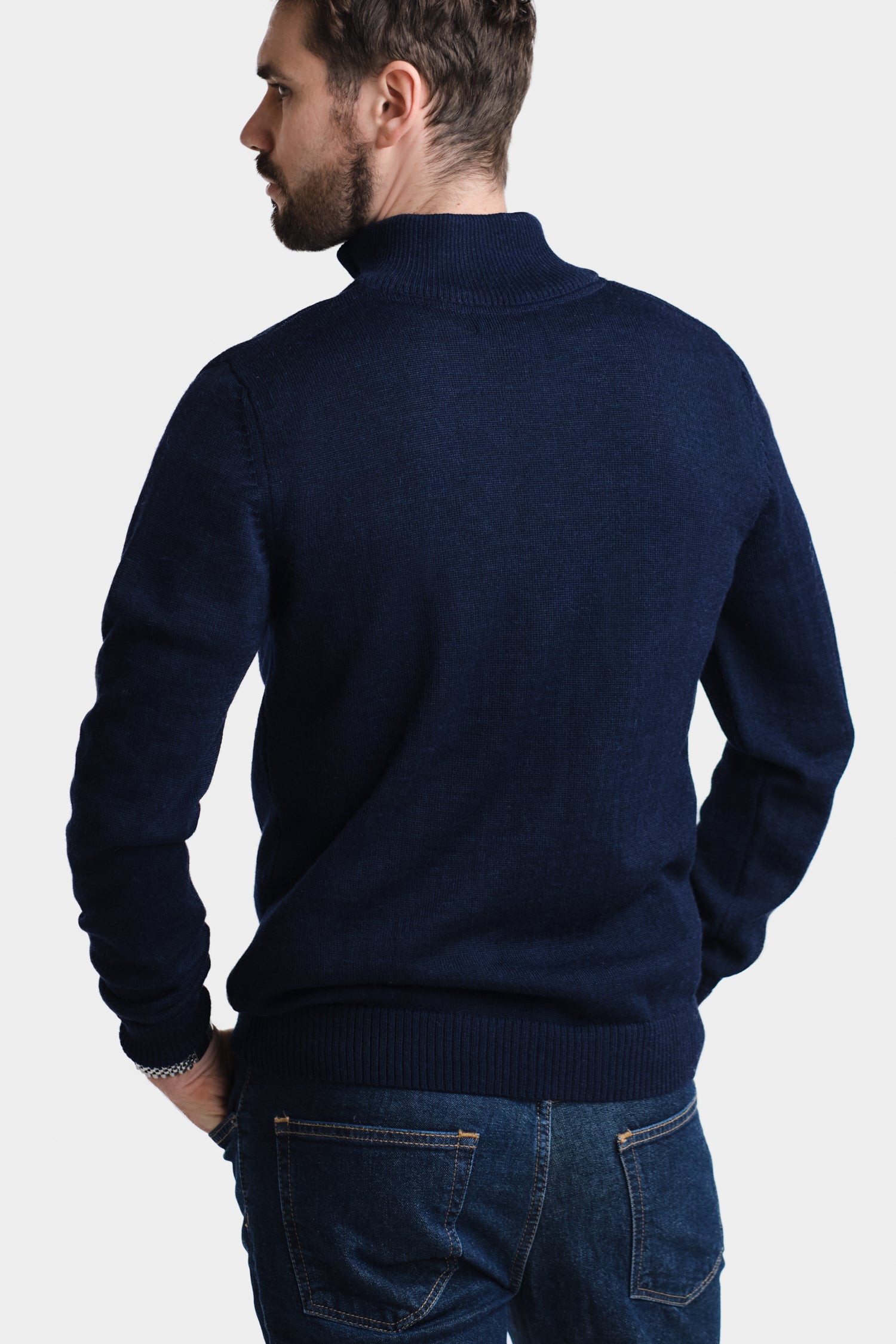 Half Zip-neulepusero, navy