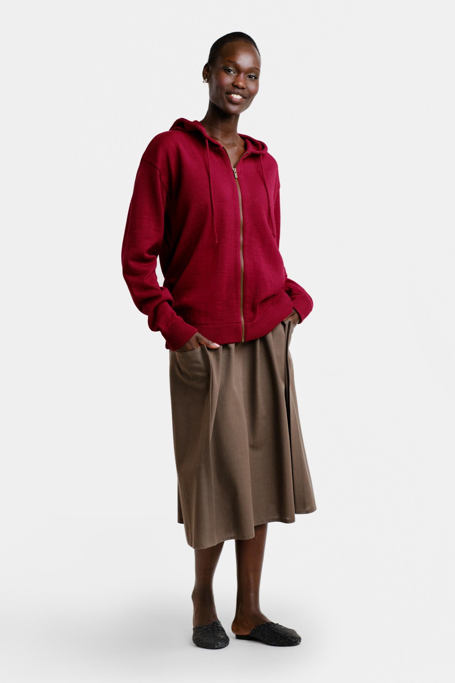 Hoodie Zip neulehuppari, karpalo