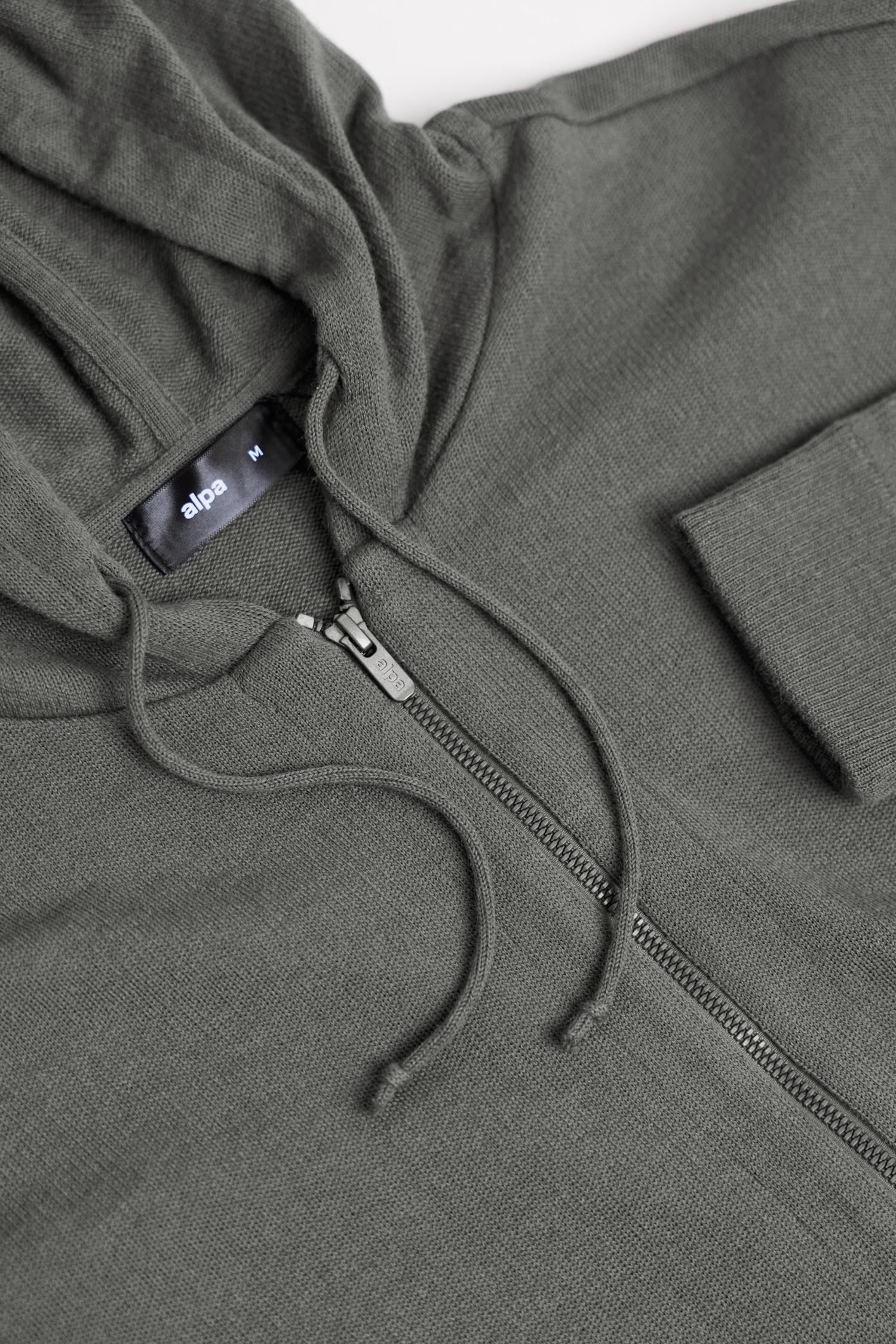 Hoodie Zip neulehuppari, sypressi