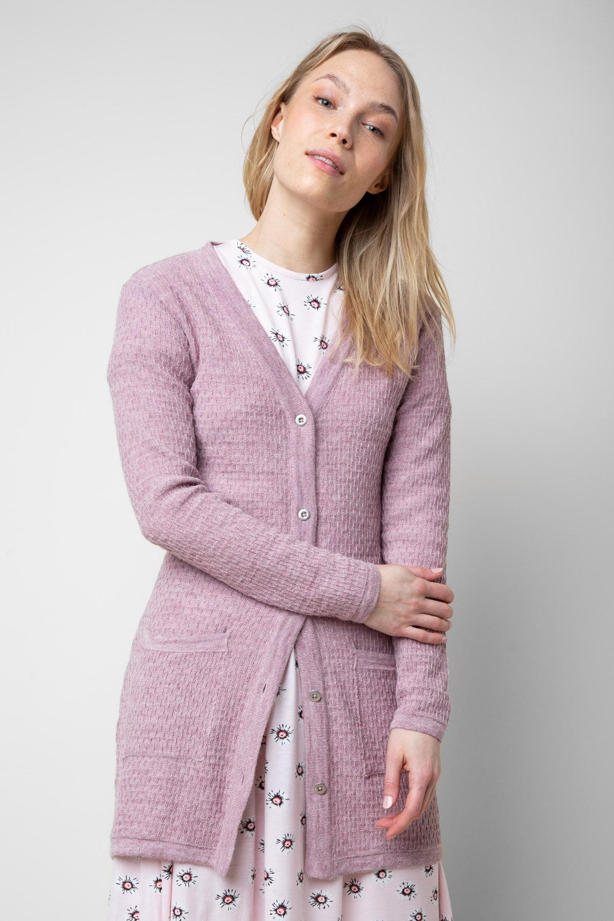 Drizzle-neuletakki, Roosa, L, 2 LK, #7705