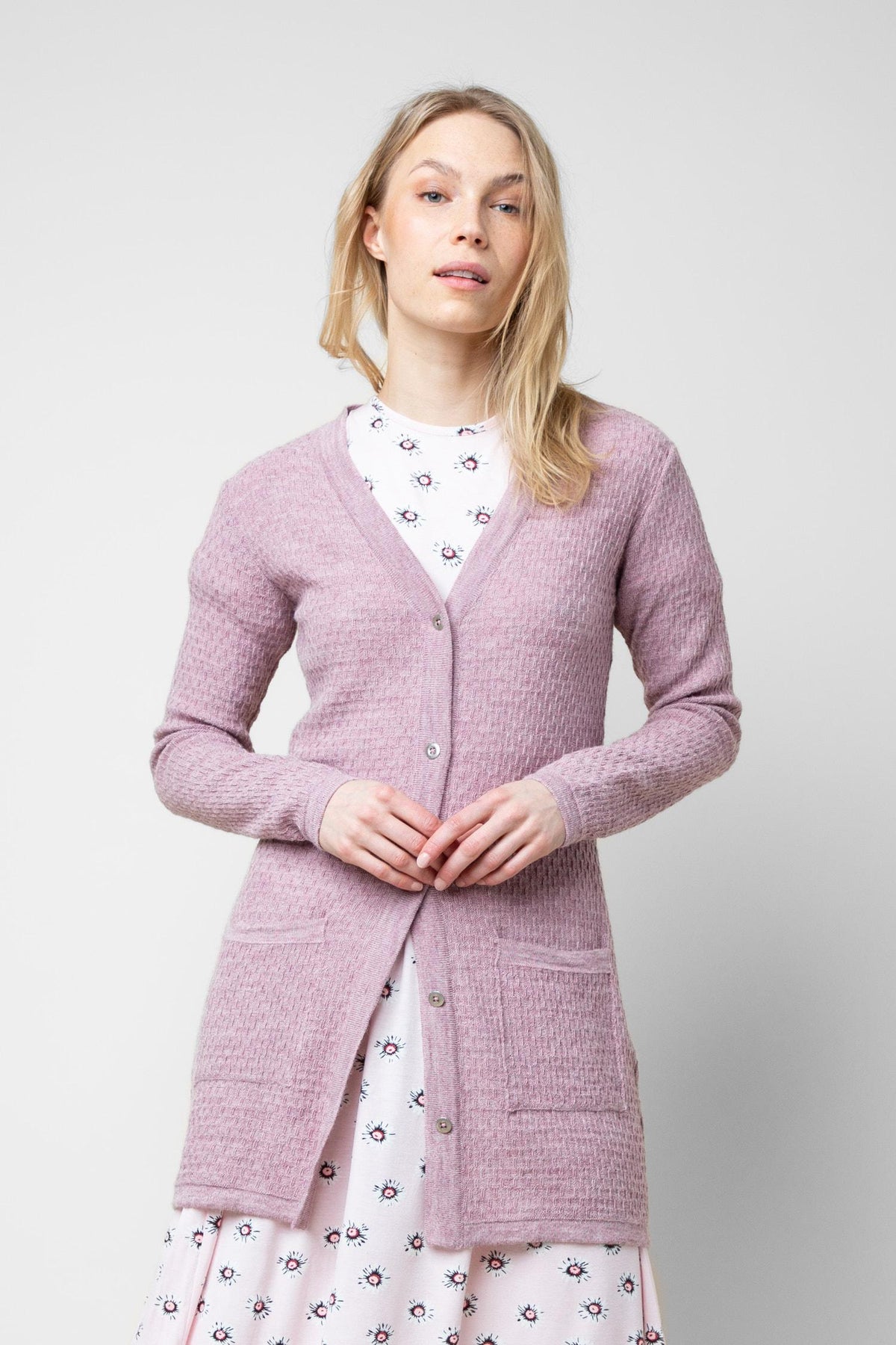 Drizzle-neuletakki, Roosa, L, 2 LK, #7705