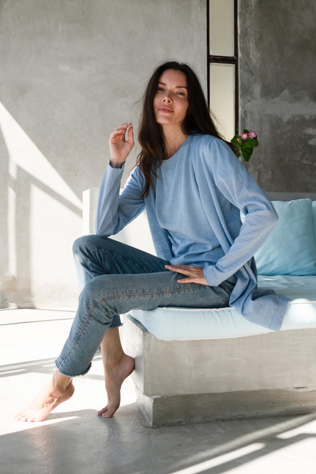 Breeze-neuletakki, Vaaleansininen, XS, 1 LK, #7633