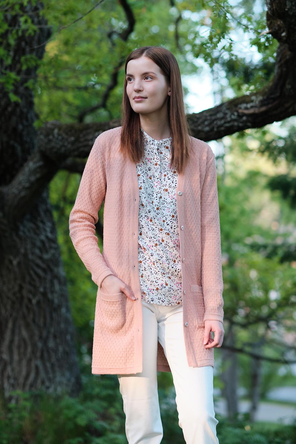 Drizzle-neuletakki, Vanha Roosa, XS, 2 LK, #4857