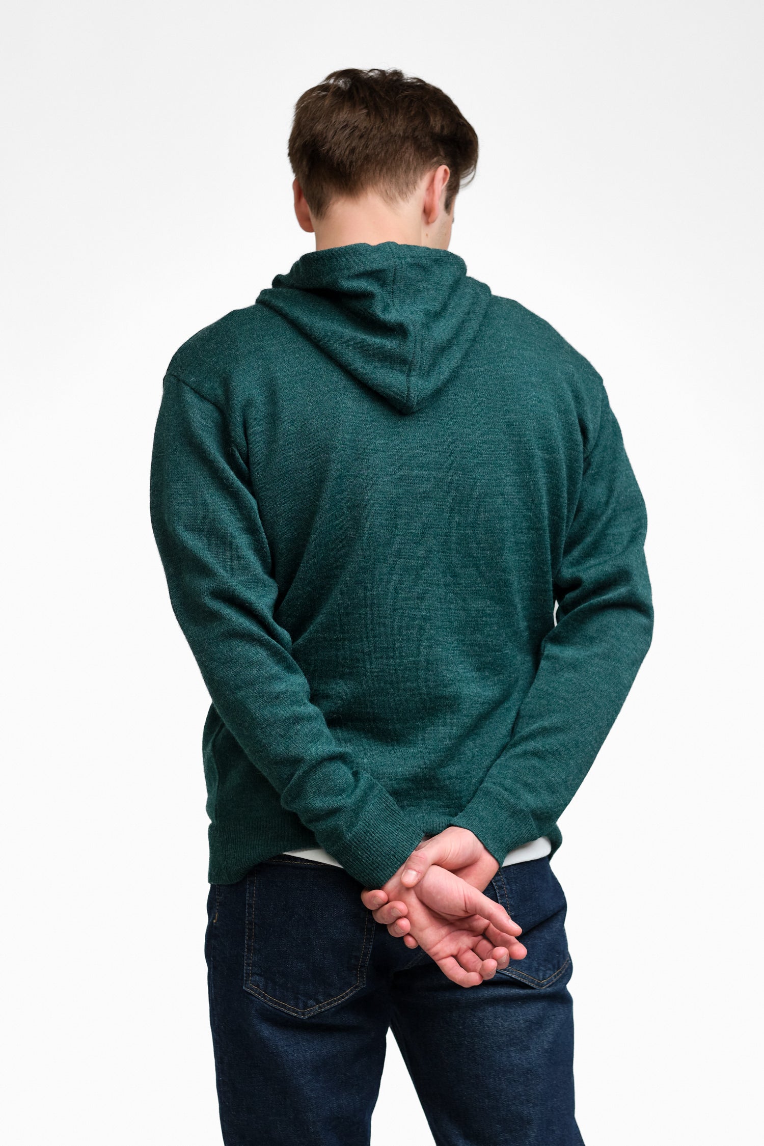 Hoodie-alpakkahuppari, sinivihreä