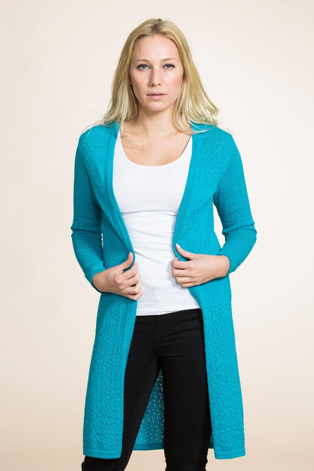 Mild-neuletakki, Turkoosi, XS, 2 LK, #7736
