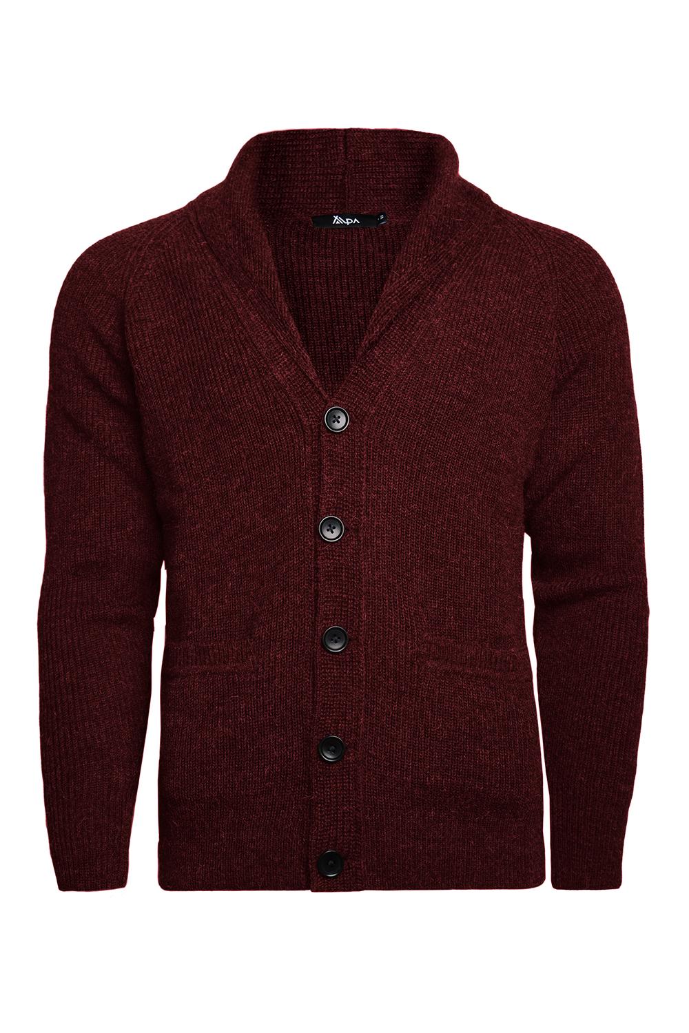 Shawl Collar-shaalineule, Burgundi, M, 2 LK, #6553