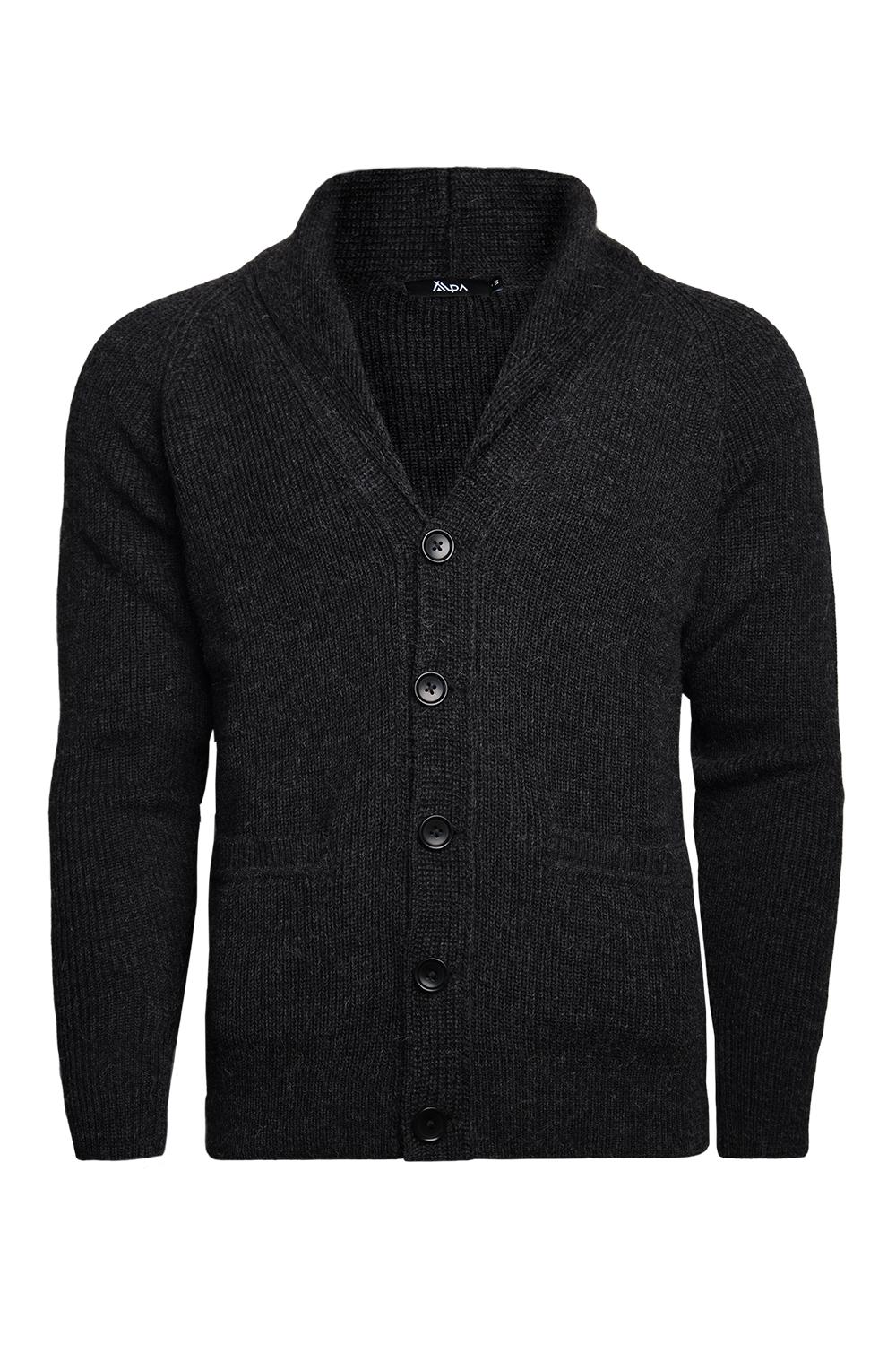 Shawl Collar-shaalineule, hiilenharmaa